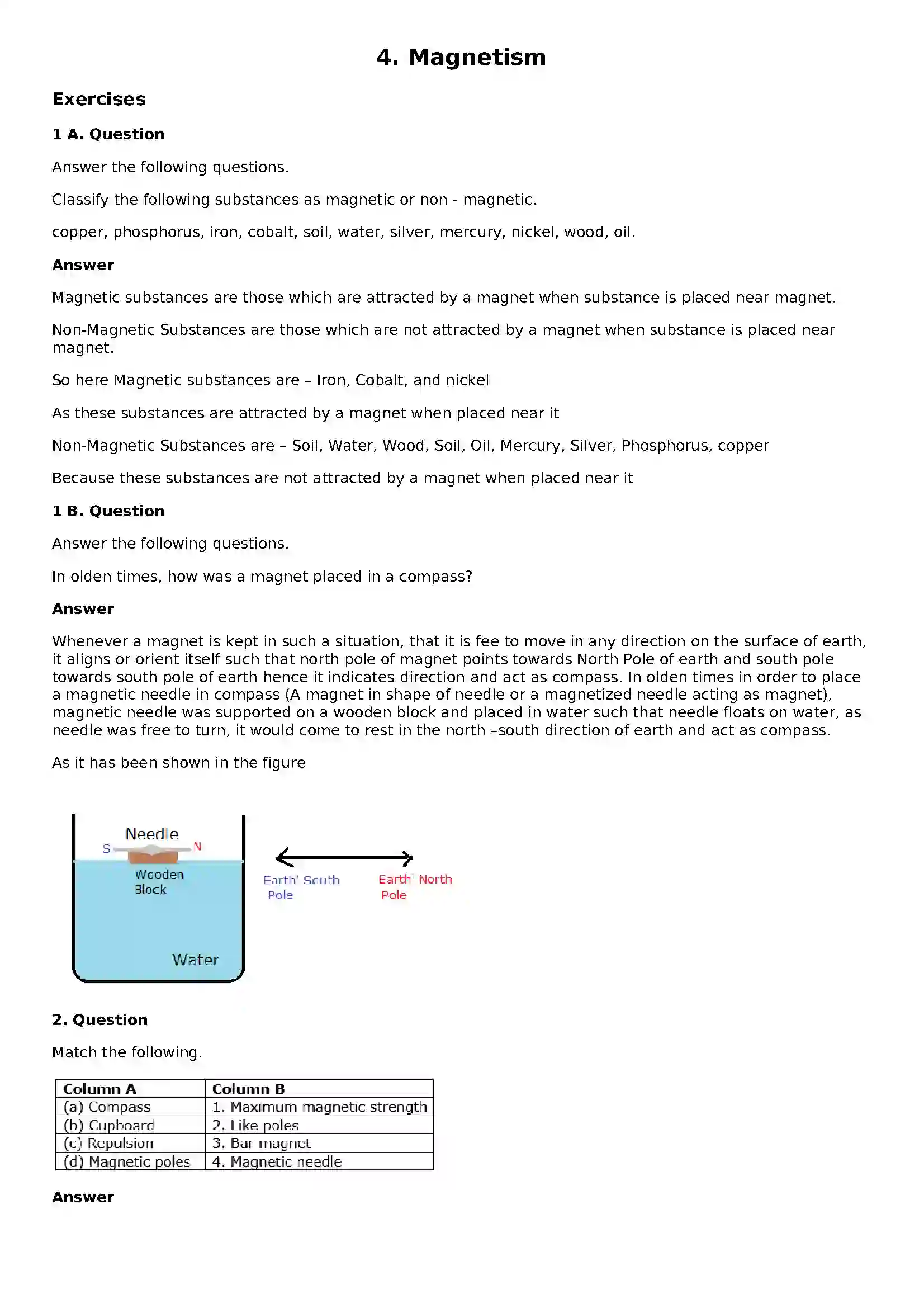 Maharashtra Board Class 8th General Science Magnetism Solution 1