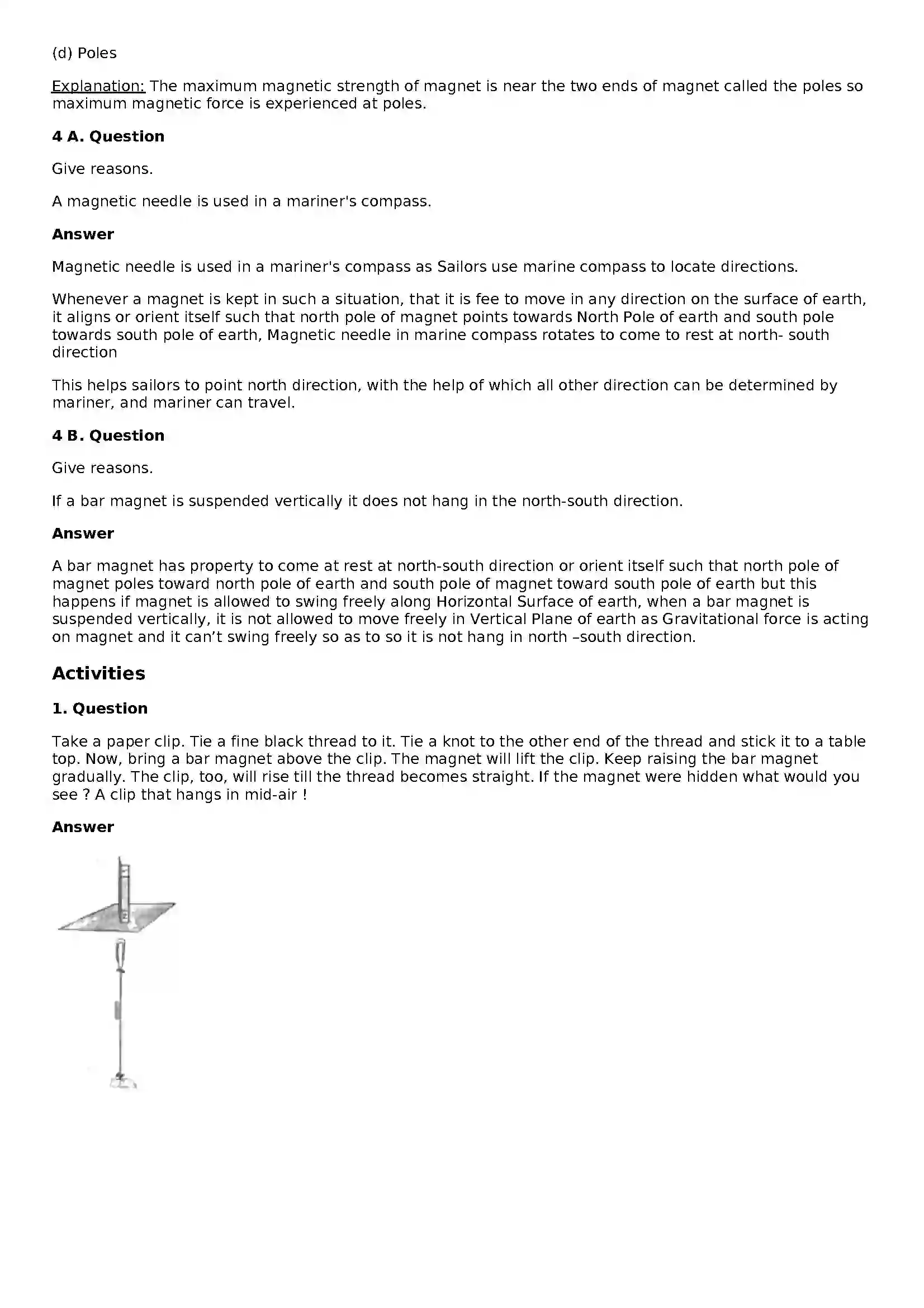 Maharashtra Board Class 8th General Science Magnetism Solution 3