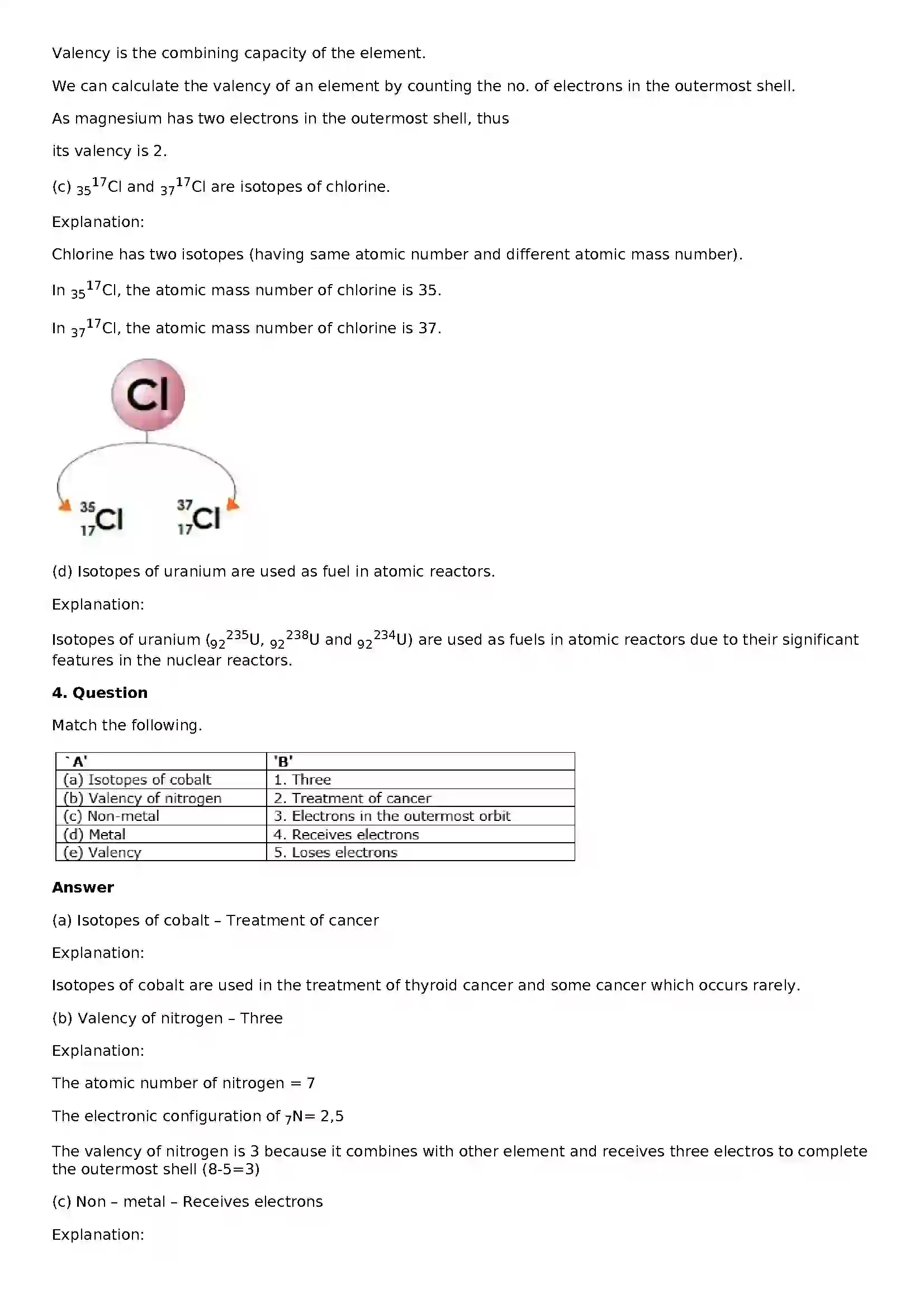 Maharashtra Board Class 8th General Science The Structure of an Atom Solution 6