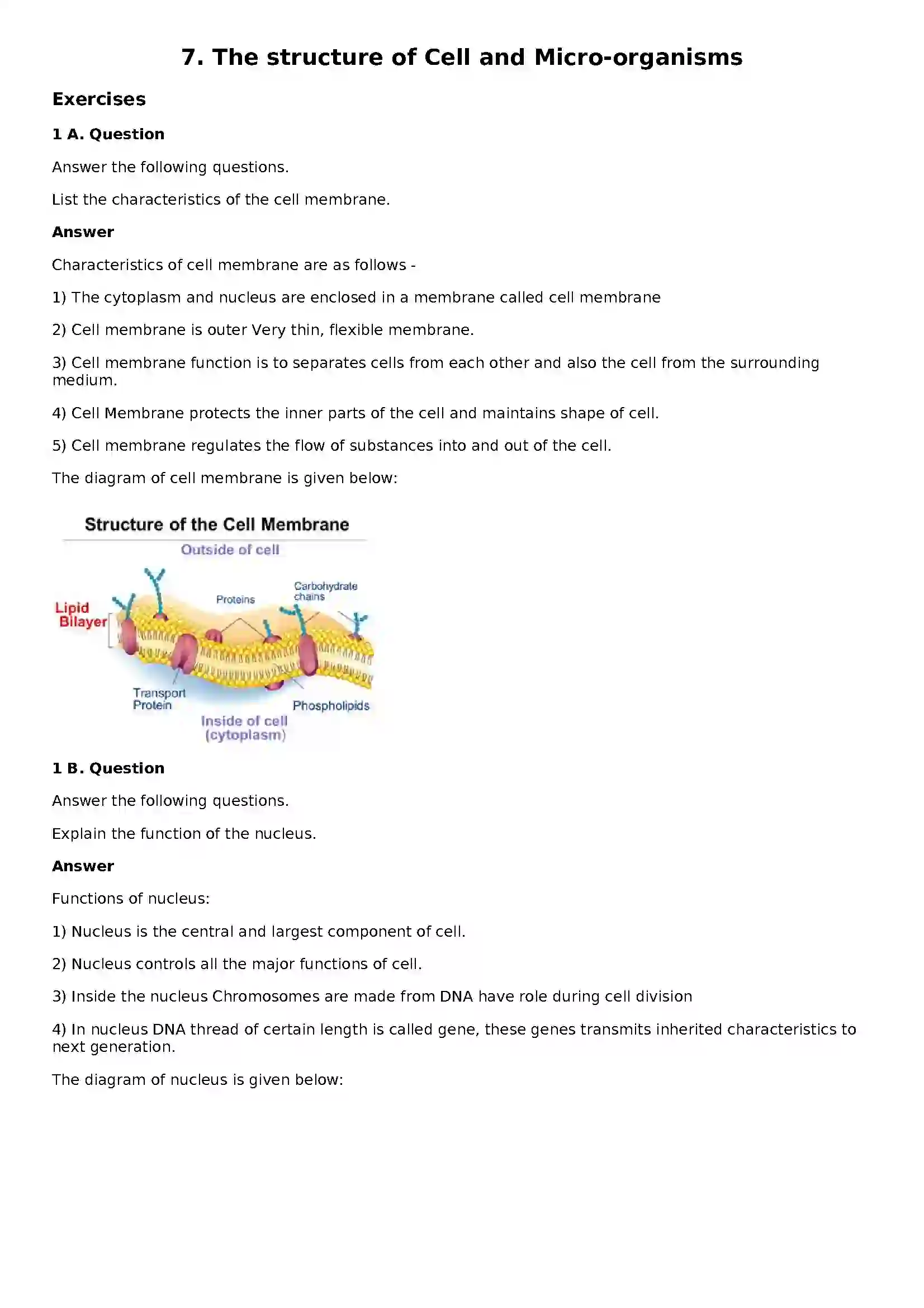Maharashtra Board Class 8th General Science The Structure of Cell and Micro-organisms Solution 1
