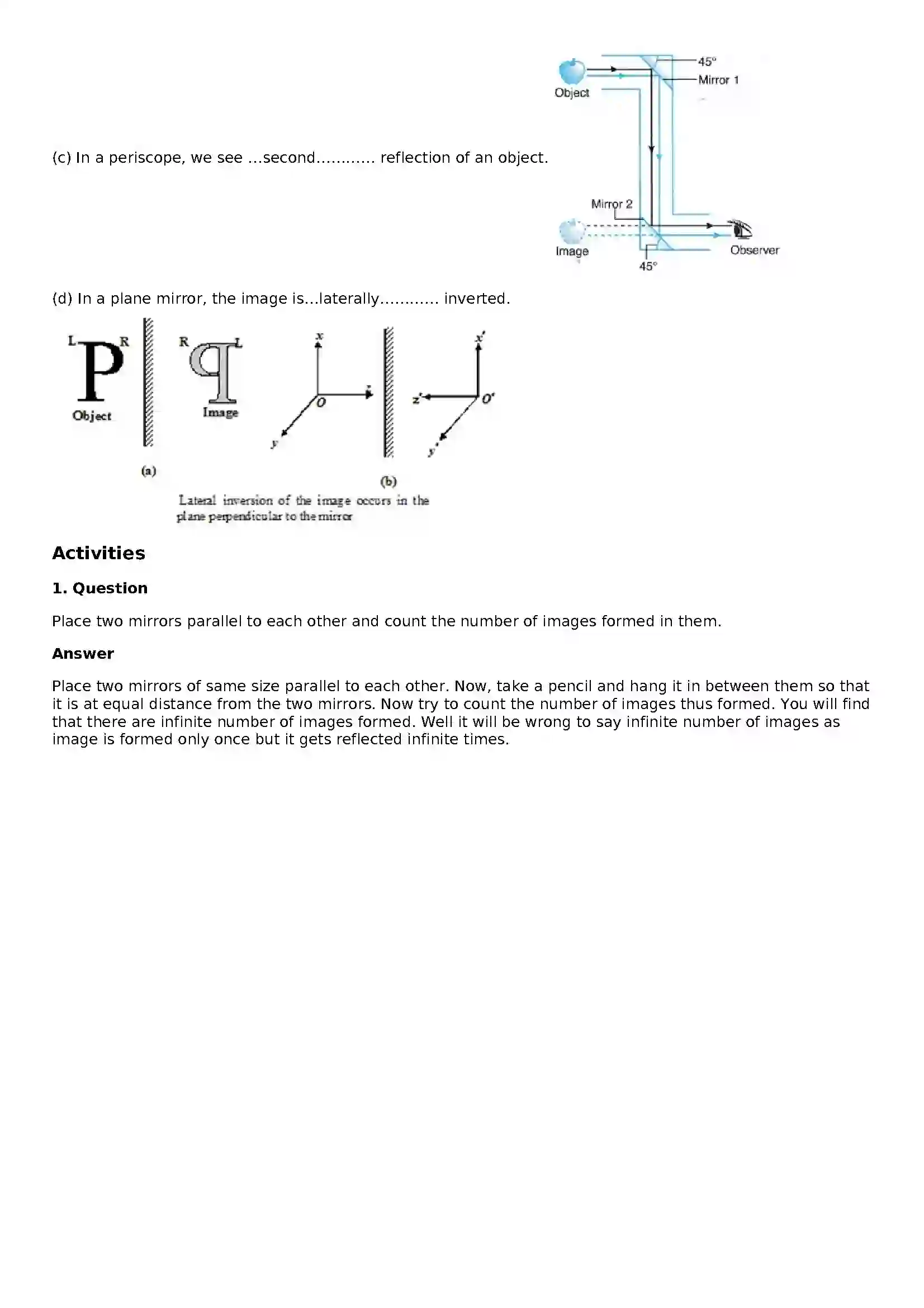 Maharashtra Board Class 8th General Science Reflection of Light Solution 4