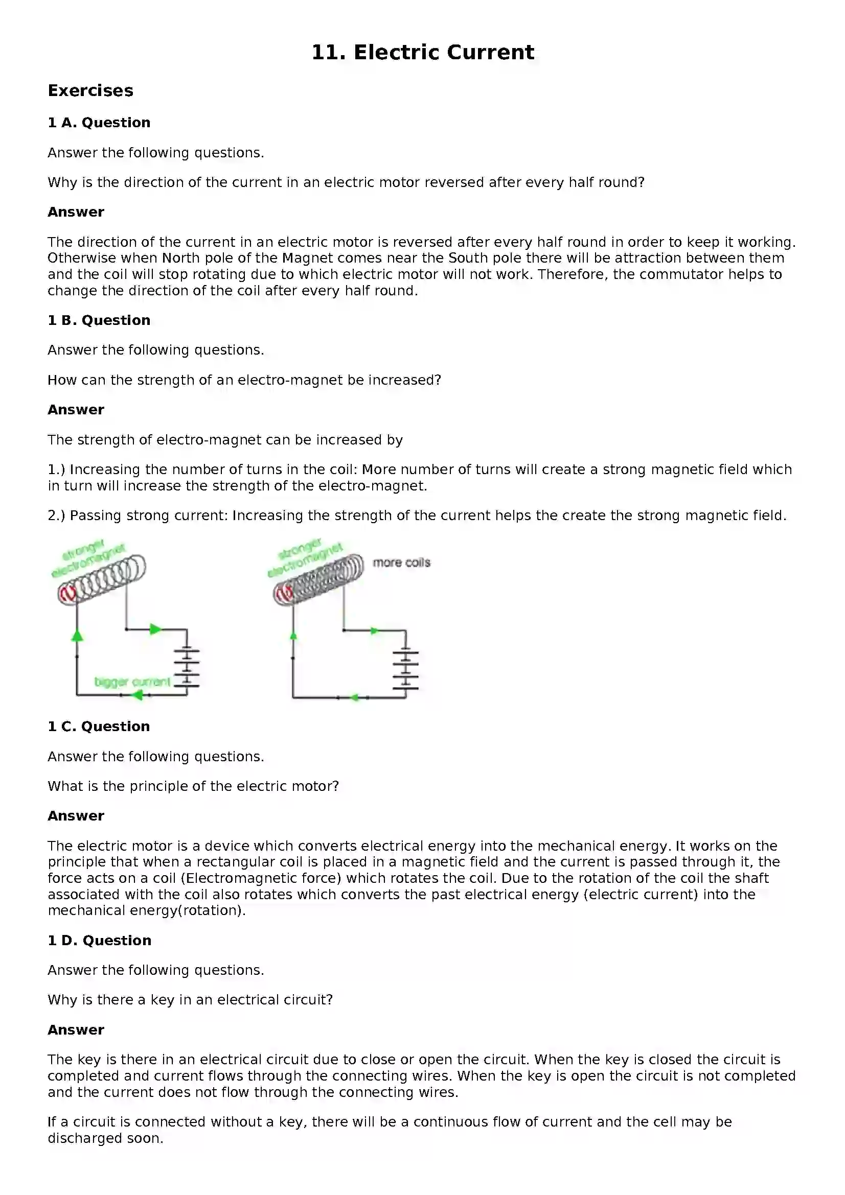 Maharashtra Board Class 8th General Science Electric Current Solution 1