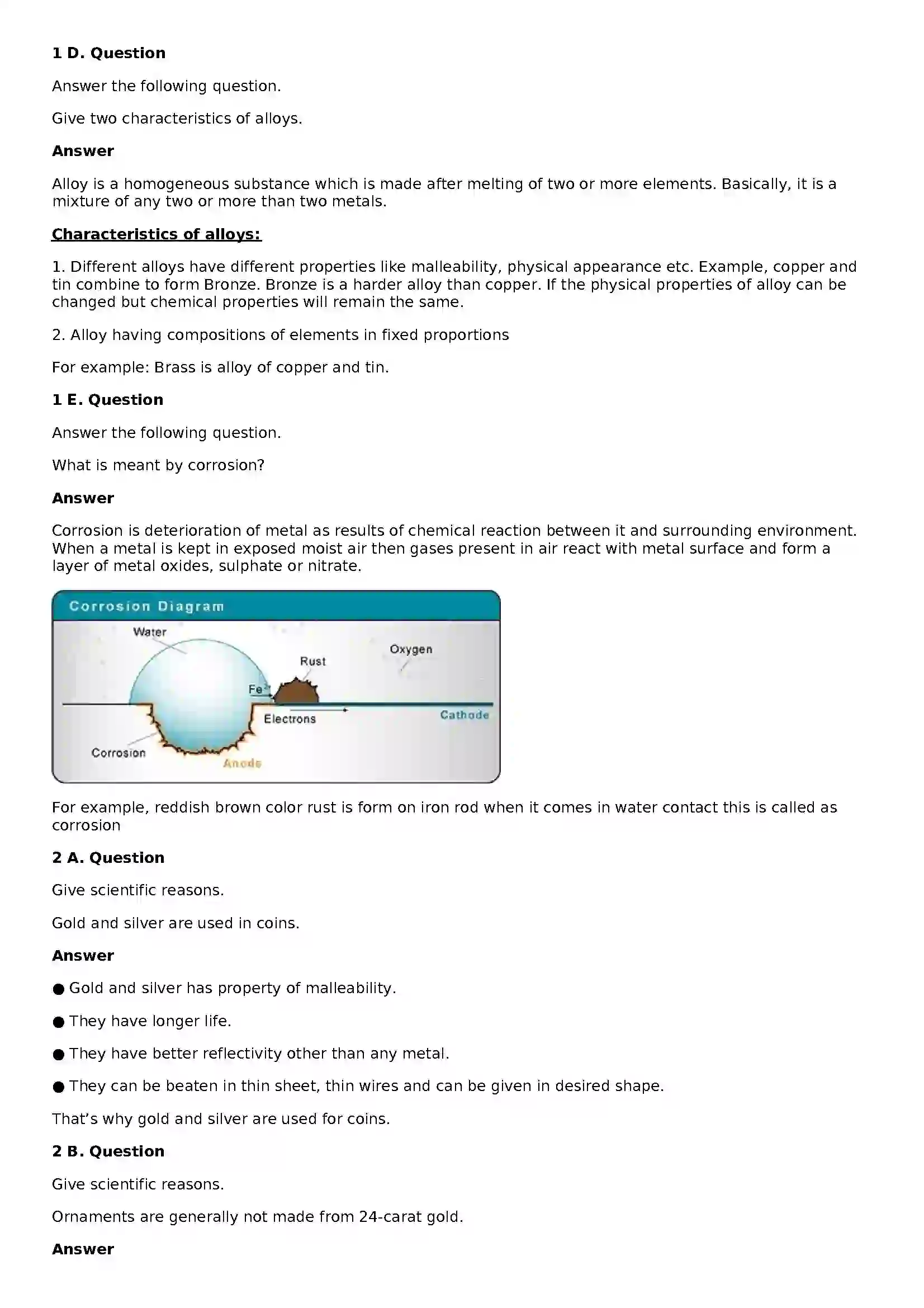 Maharashtra Board Class 8th General Science Metals and Non-metals Solution 2