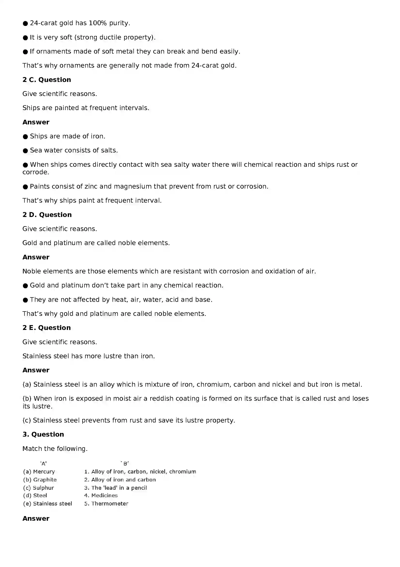 Maharashtra Board Class 8th General Science Metals and Non-metals Solution 3