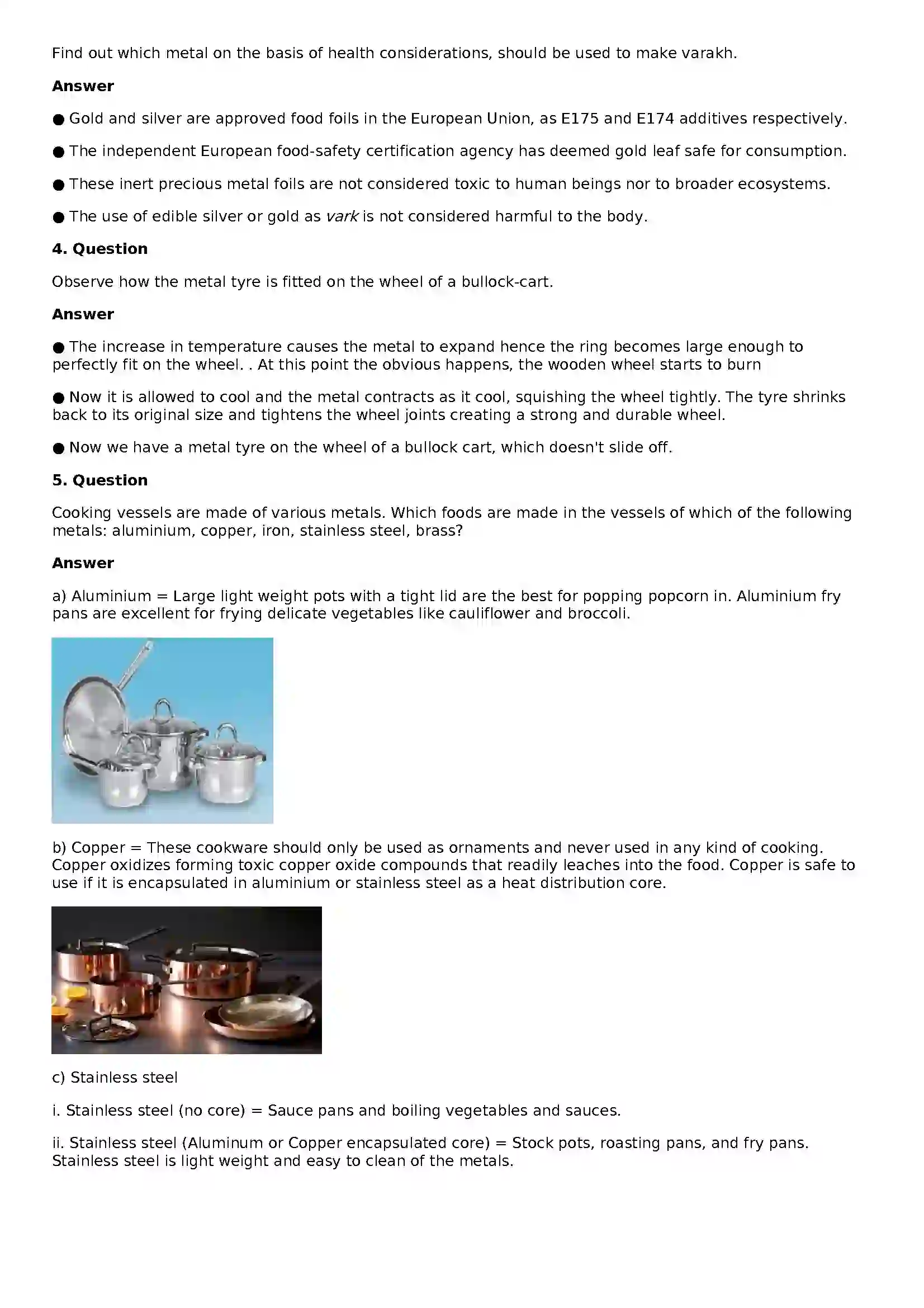 Maharashtra Board Class 8th General Science Metals and Non-metals Solution 5