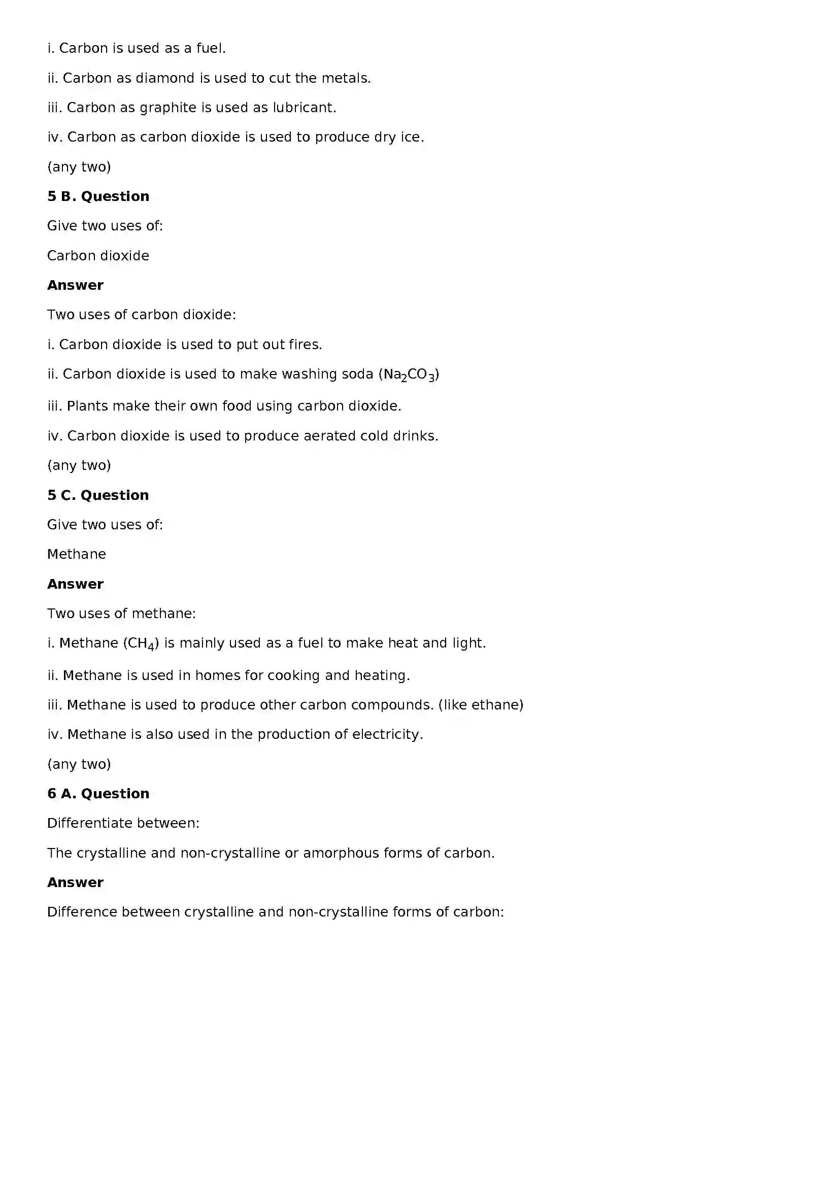Maharashtra Board Class 8th General Science Carbon and Carbon Compounds Solution 6