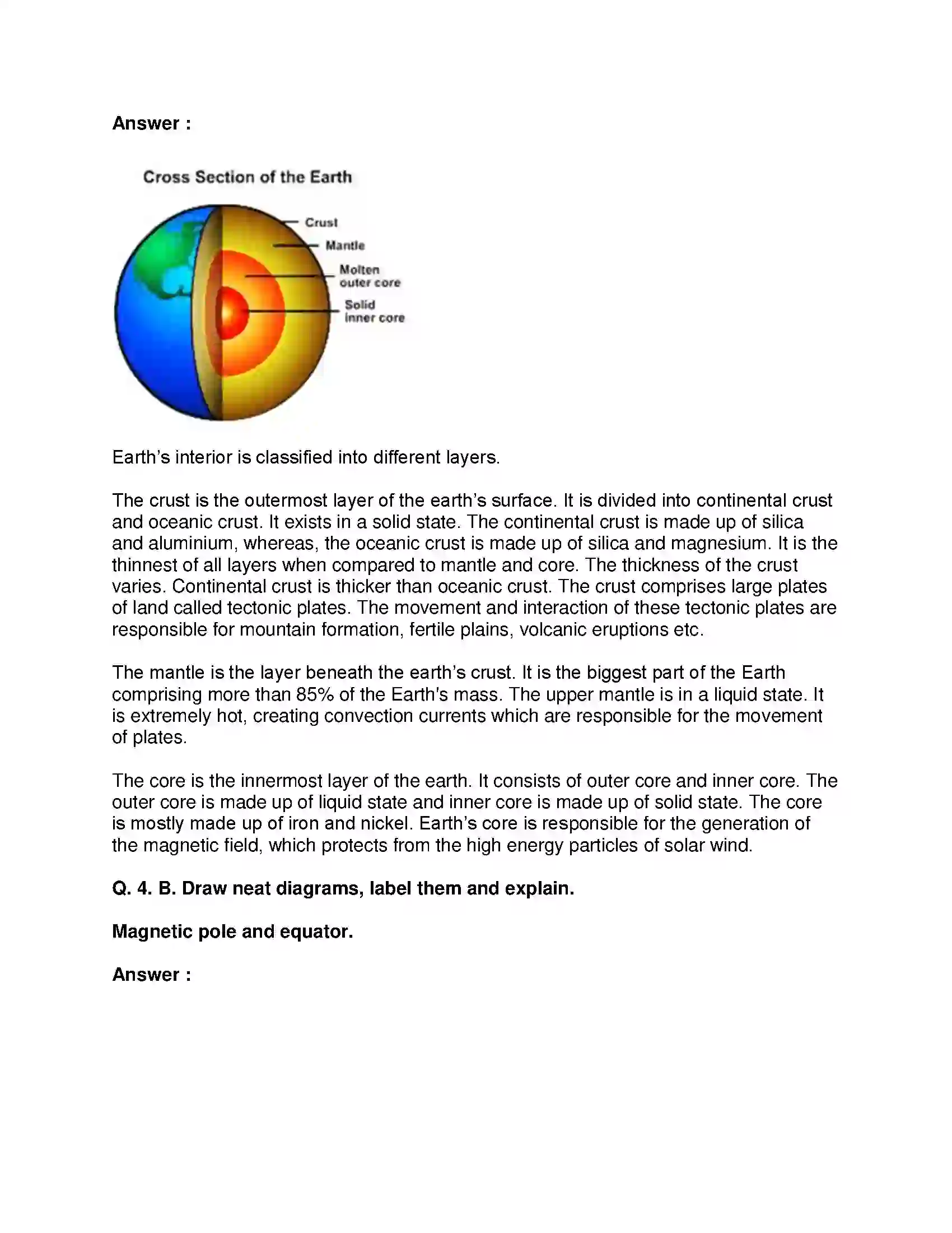 Maharashtra Board Class 8th Geography - English Medium Interior of the Earth Solution 5