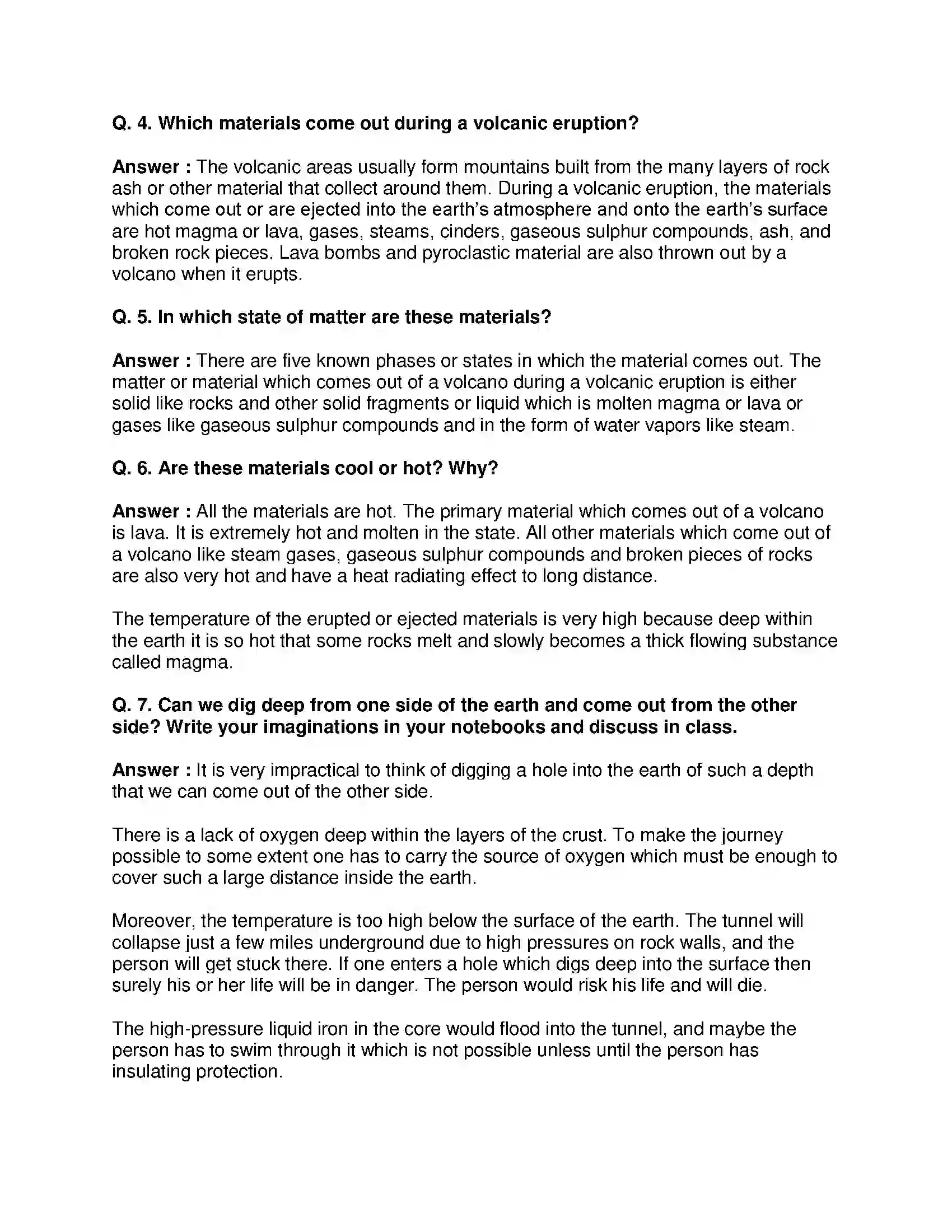 Maharashtra Board Class 8th Geography - English Medium Interior of the Earth Solution 9