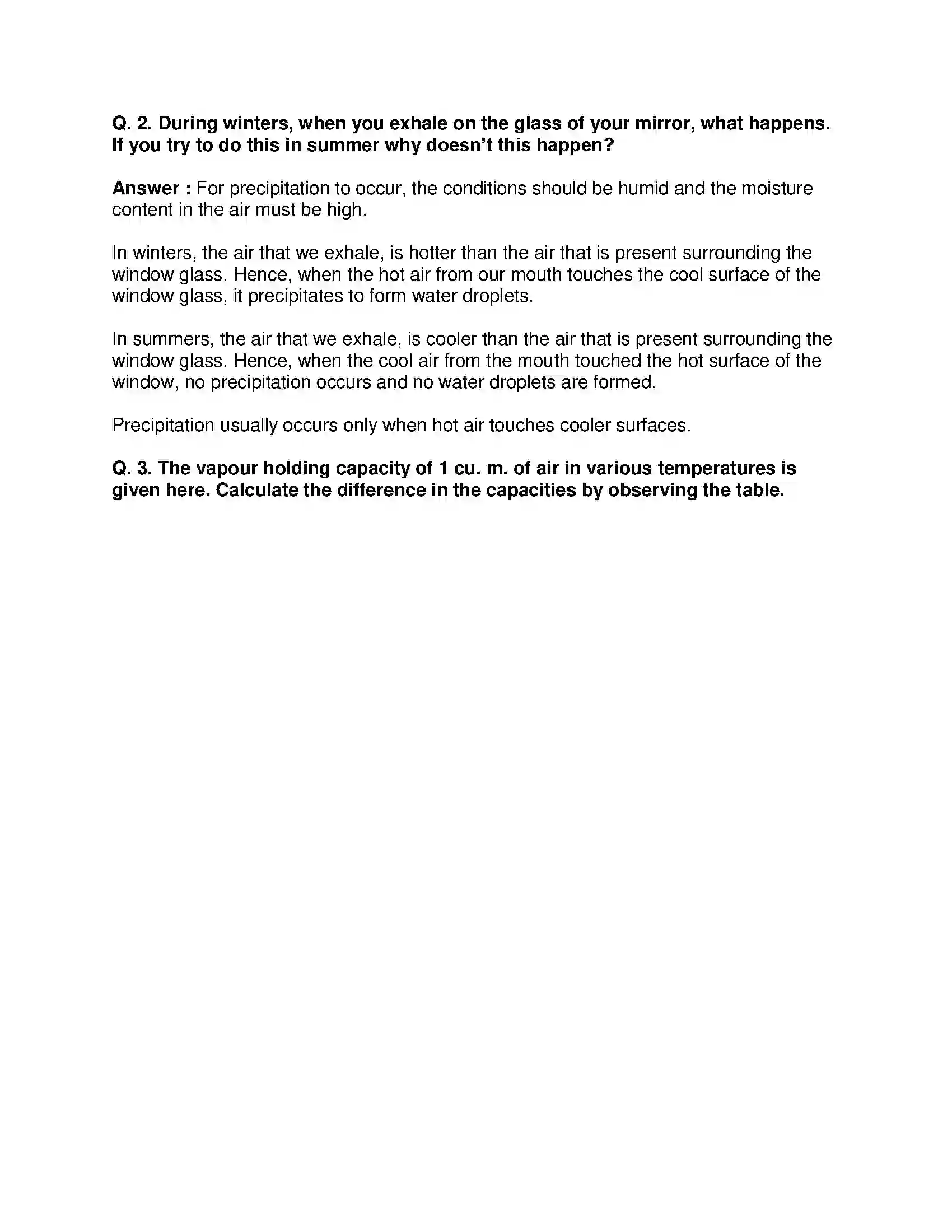 Maharashtra Board Class 8th Geography - English Medium Humidity and Clouds Solution 11
