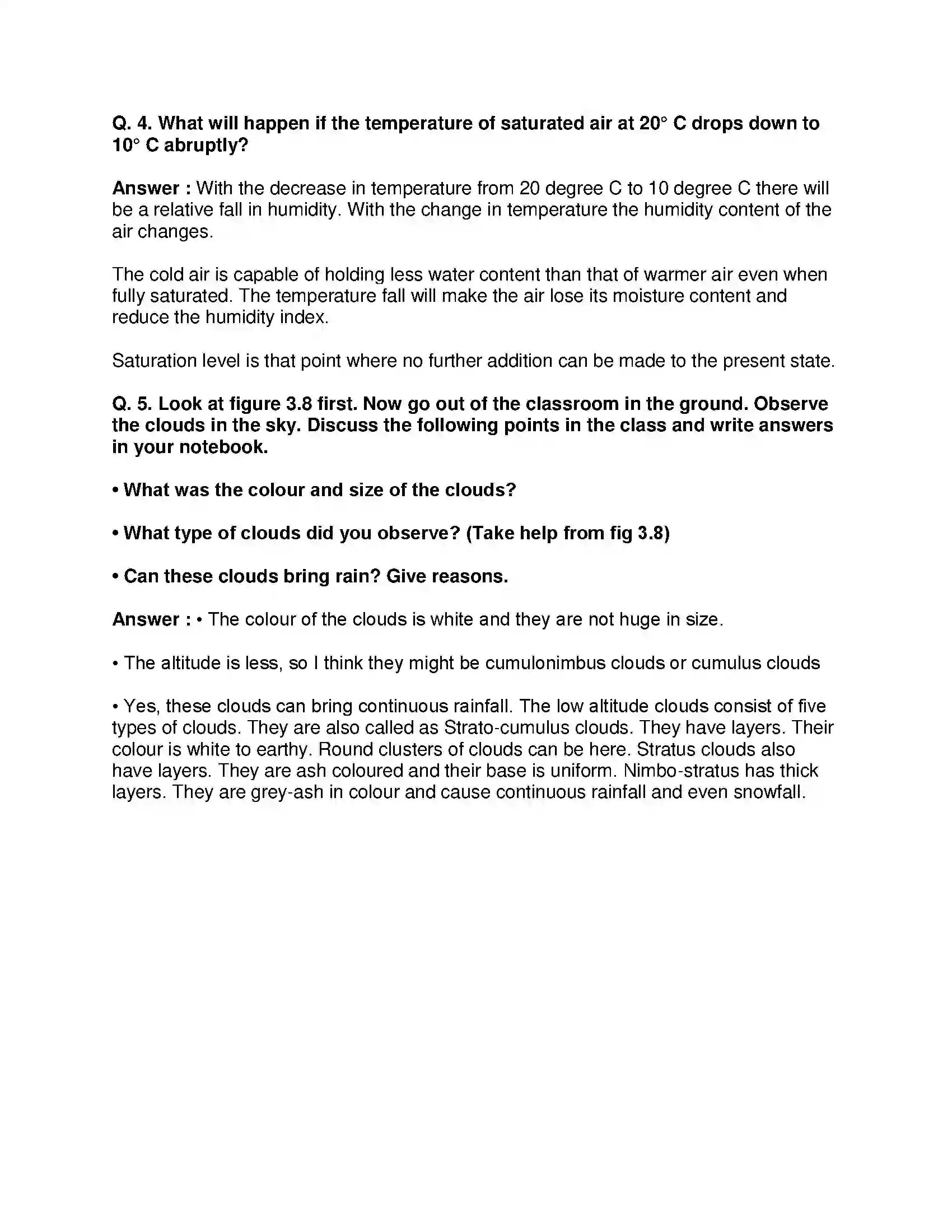 Maharashtra Board Class 8th Geography - English Medium Humidity and Clouds Solution 14