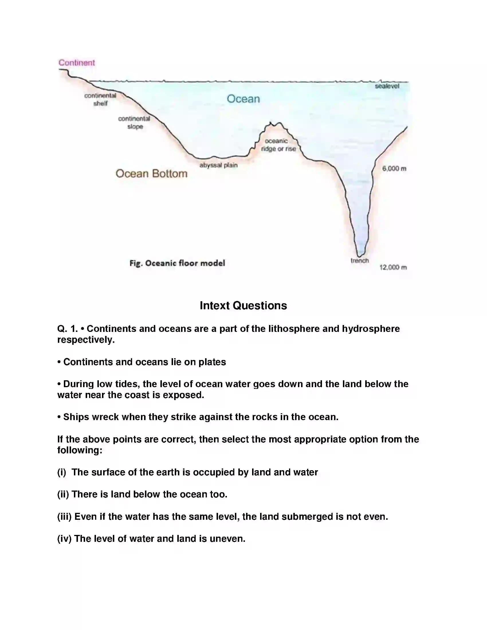 Maharashtra Board Class 8th Geography - English Medium Structure of Ocean Floor Solution 5