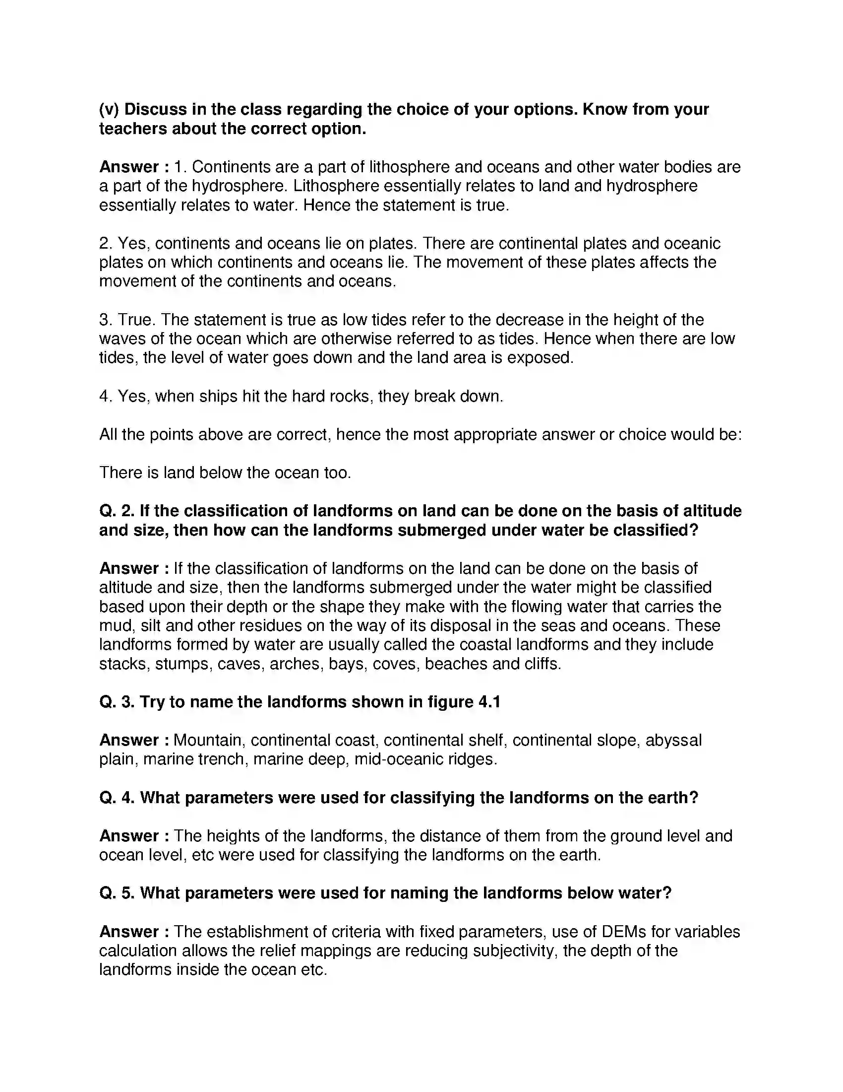 Maharashtra Board Class 8th Geography - English Medium Structure of Ocean Floor Solution 6