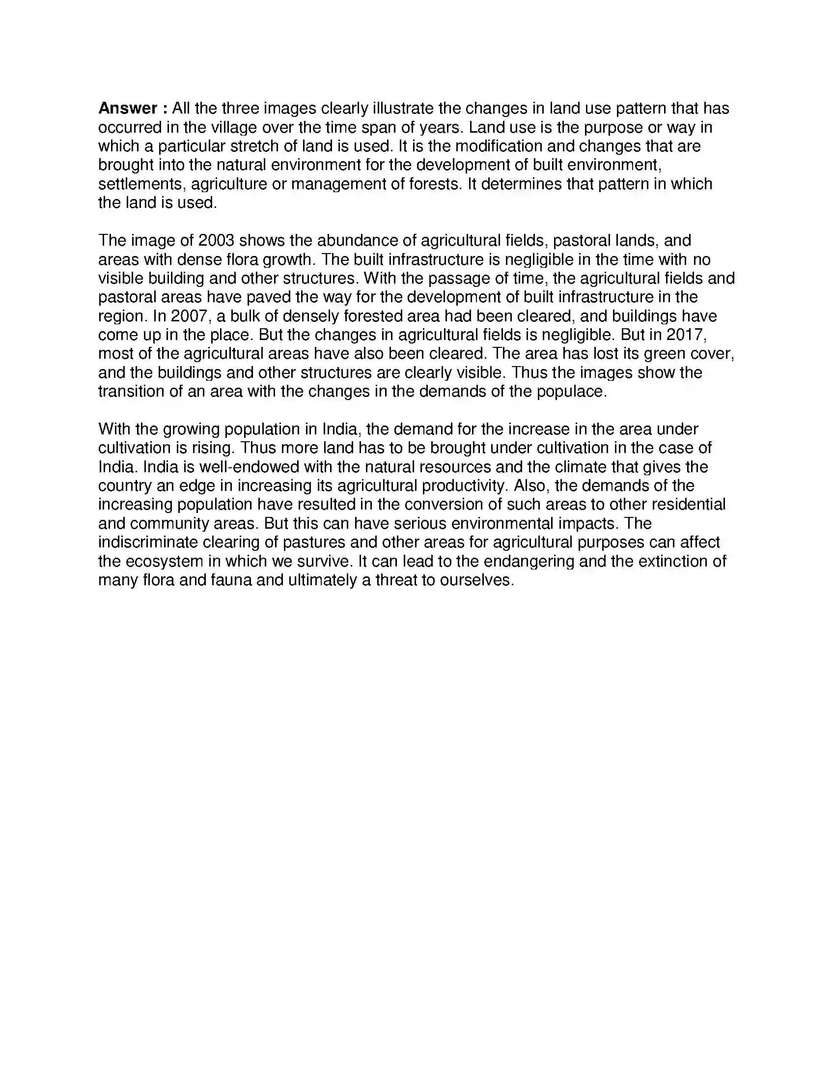 Maharashtra Board Class 8th Geography - English Medium Land Use Solution 10
