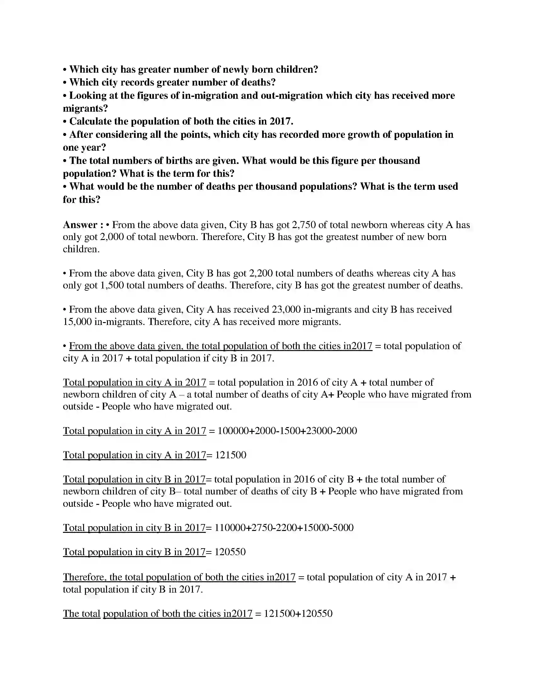 Maharashtra Board Class 8th Geography - English Medium Population Solution 10