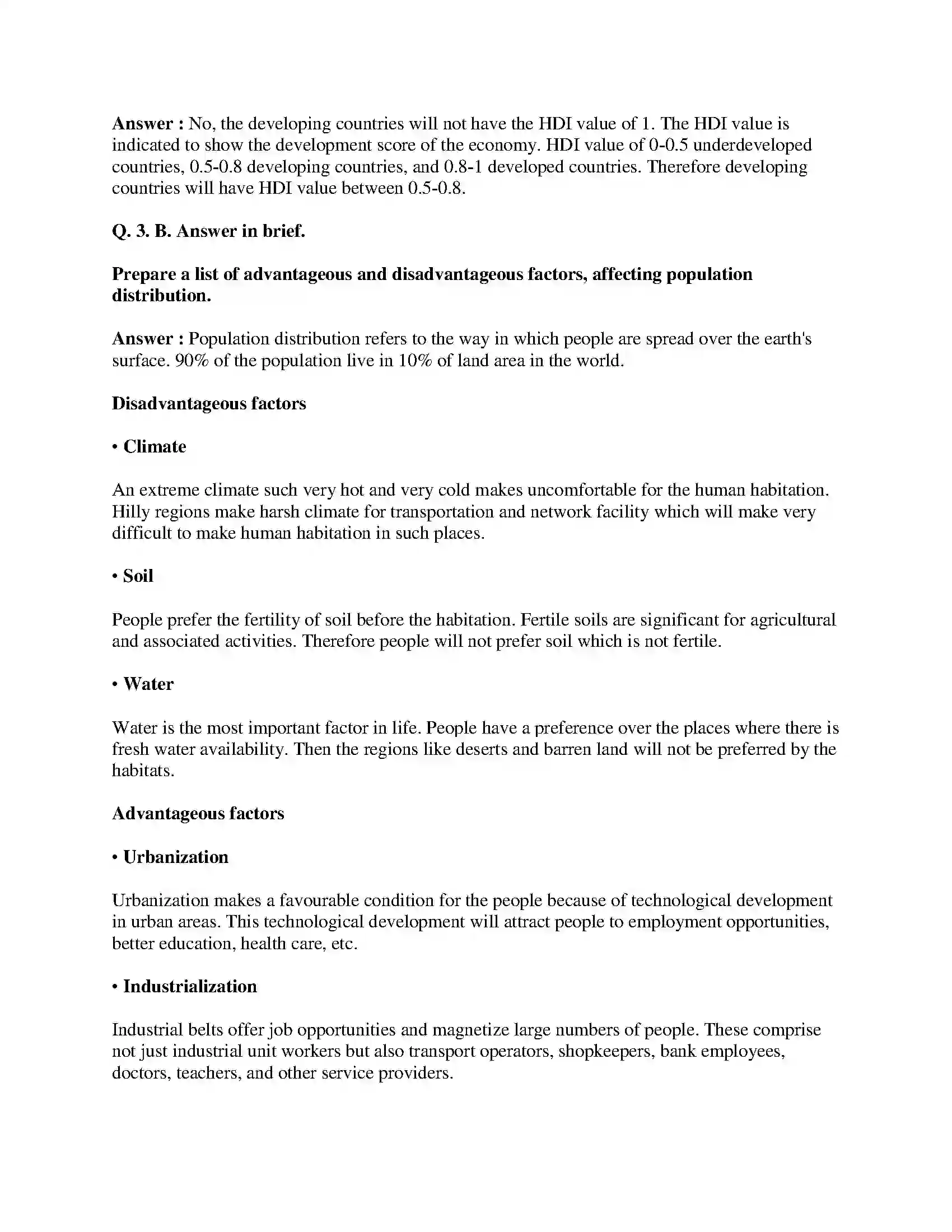 Maharashtra Board Class 8th Geography - English Medium Population Solution 3