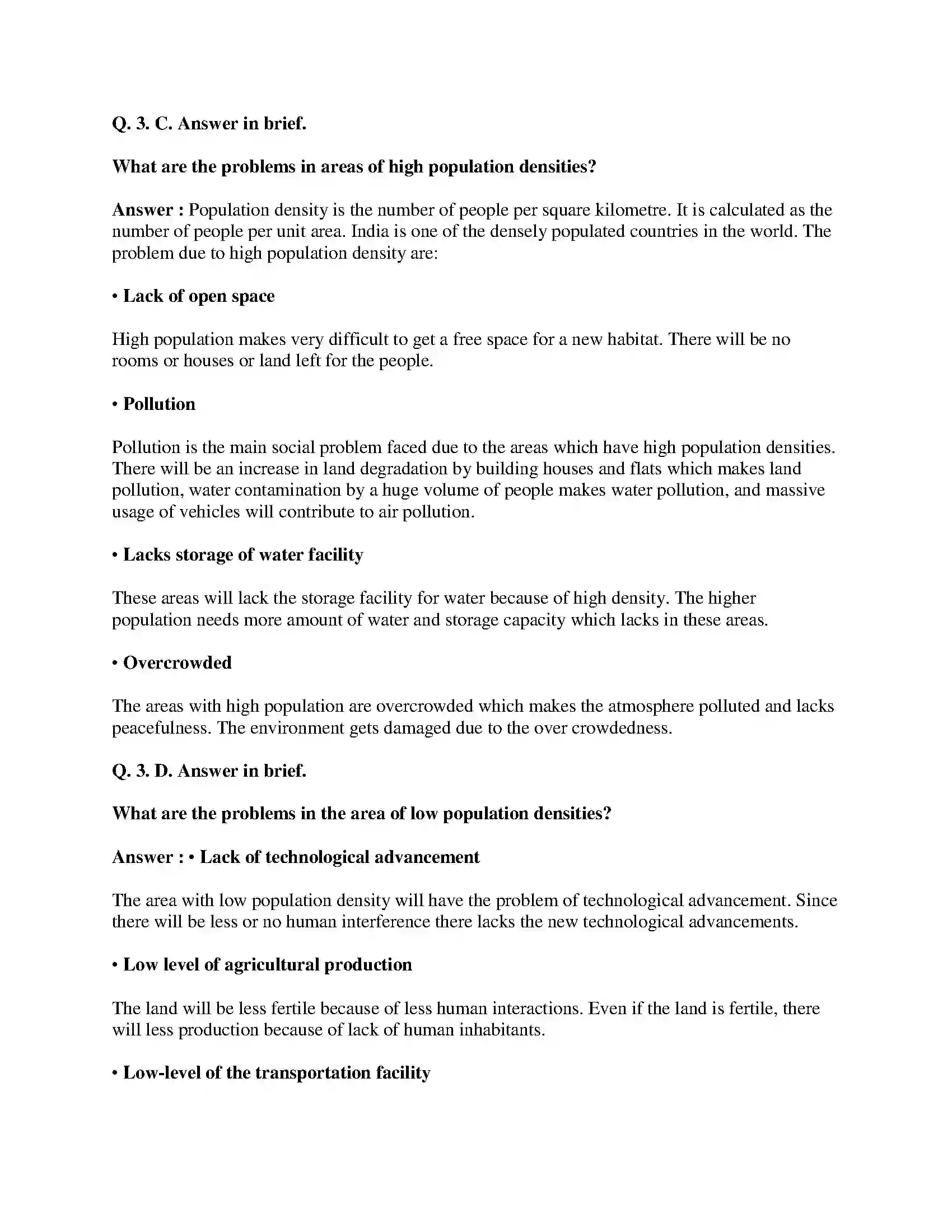 Maharashtra Board Class 8th Geography - English Medium Population Solution 4