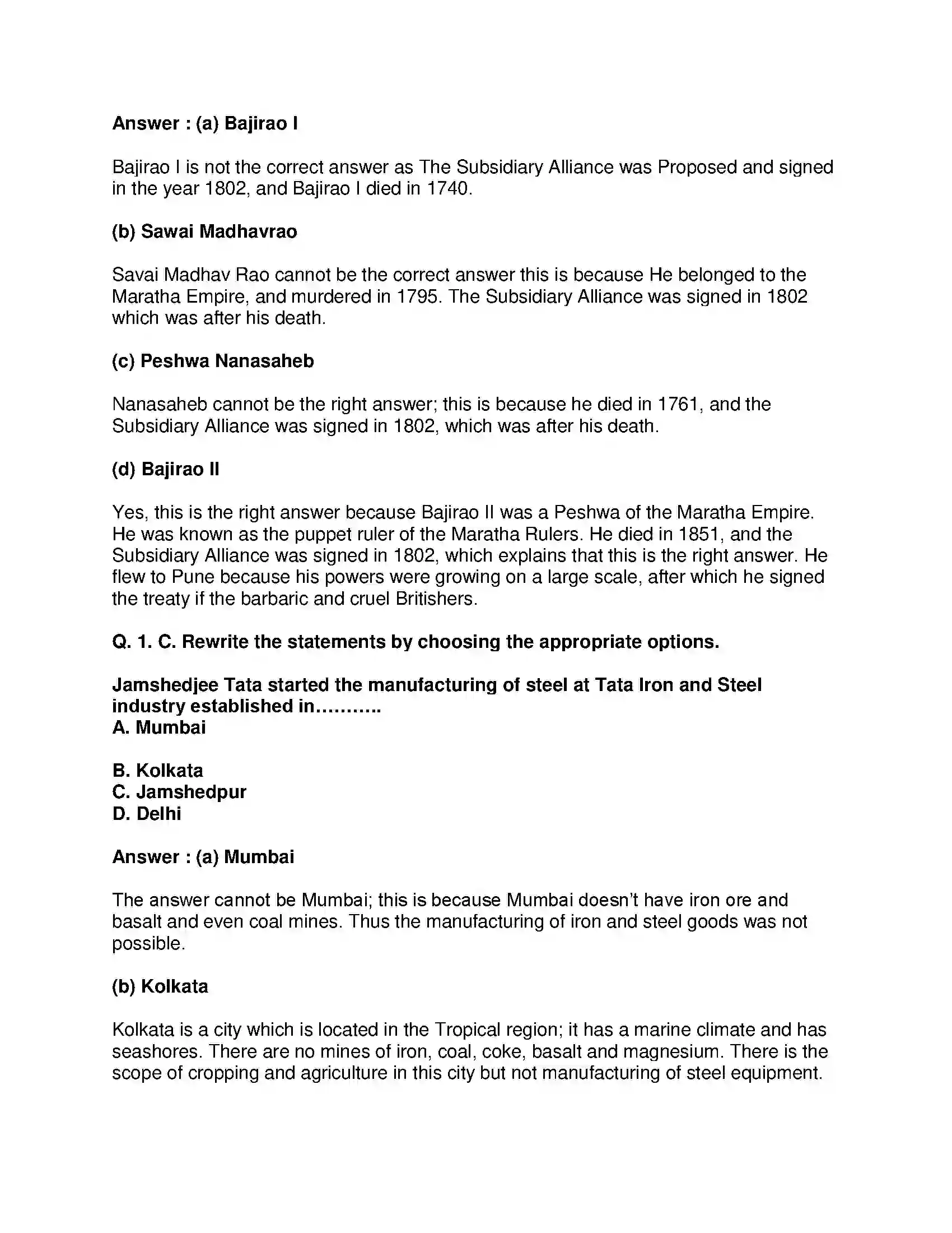 Maharashtra Board Class 8th History - English Medium Effects of British rule Solution 2