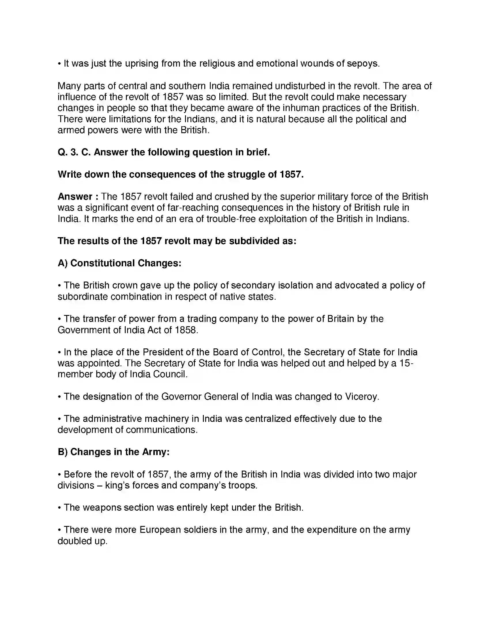 Maharashtra Board Class 8th History - English Medium The Freedom Struggle of 1857 Solution 7