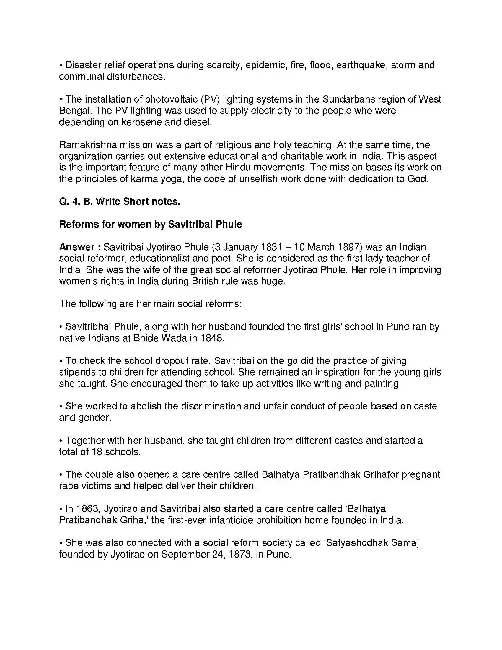 Maharashtra Board Class 8th History - English Medium Social and Religious Reforms Solution 5