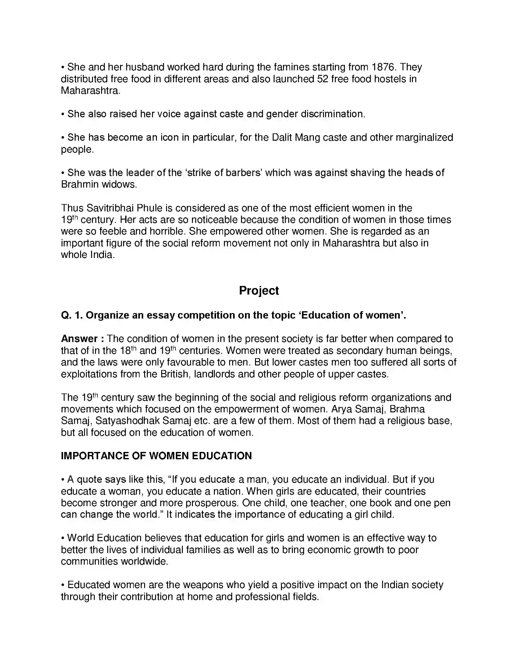Maharashtra Board Class 8th History - English Medium Social and Religious Reforms Solution 6