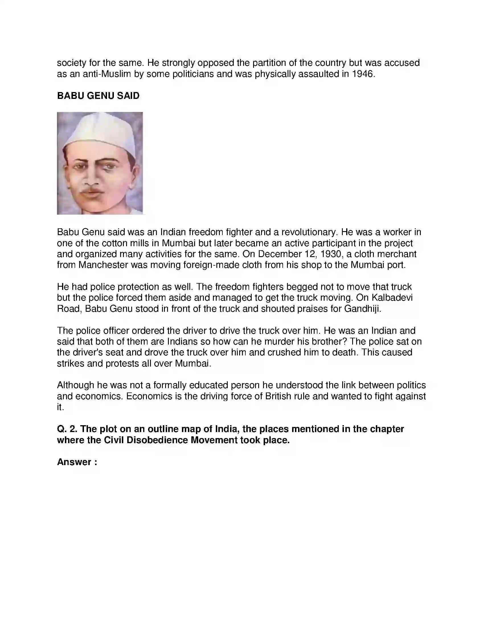 Maharashtra Board Class 8th History - English Medium Civil Disobedience Movement Solution 7