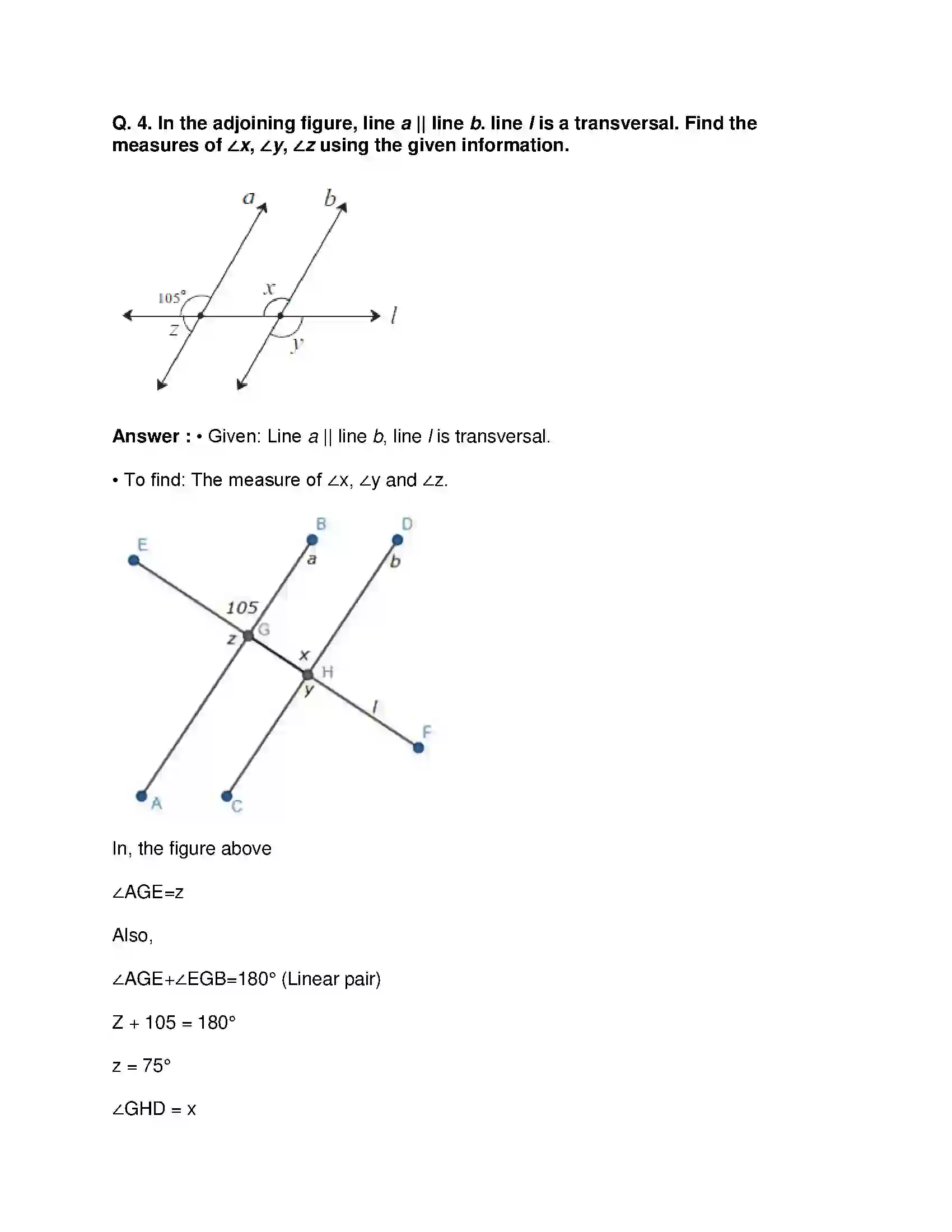 Maharashtra Board Class 8th Mathematics - English Medium Parallel Lines and Transversals Solution 9