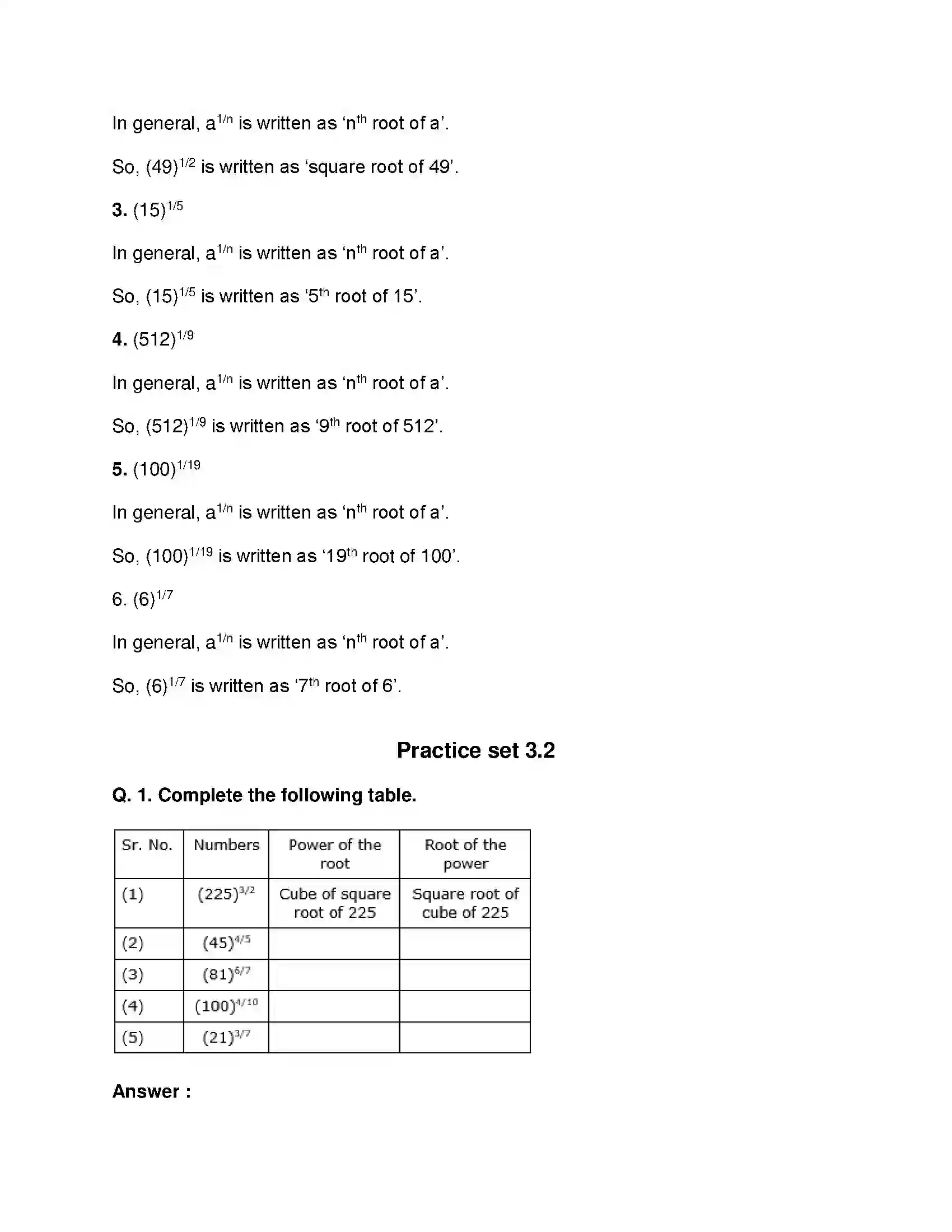 Maharashtra Board Class 8th Mathematics - English Medium Indices and Cube Root Solution 3