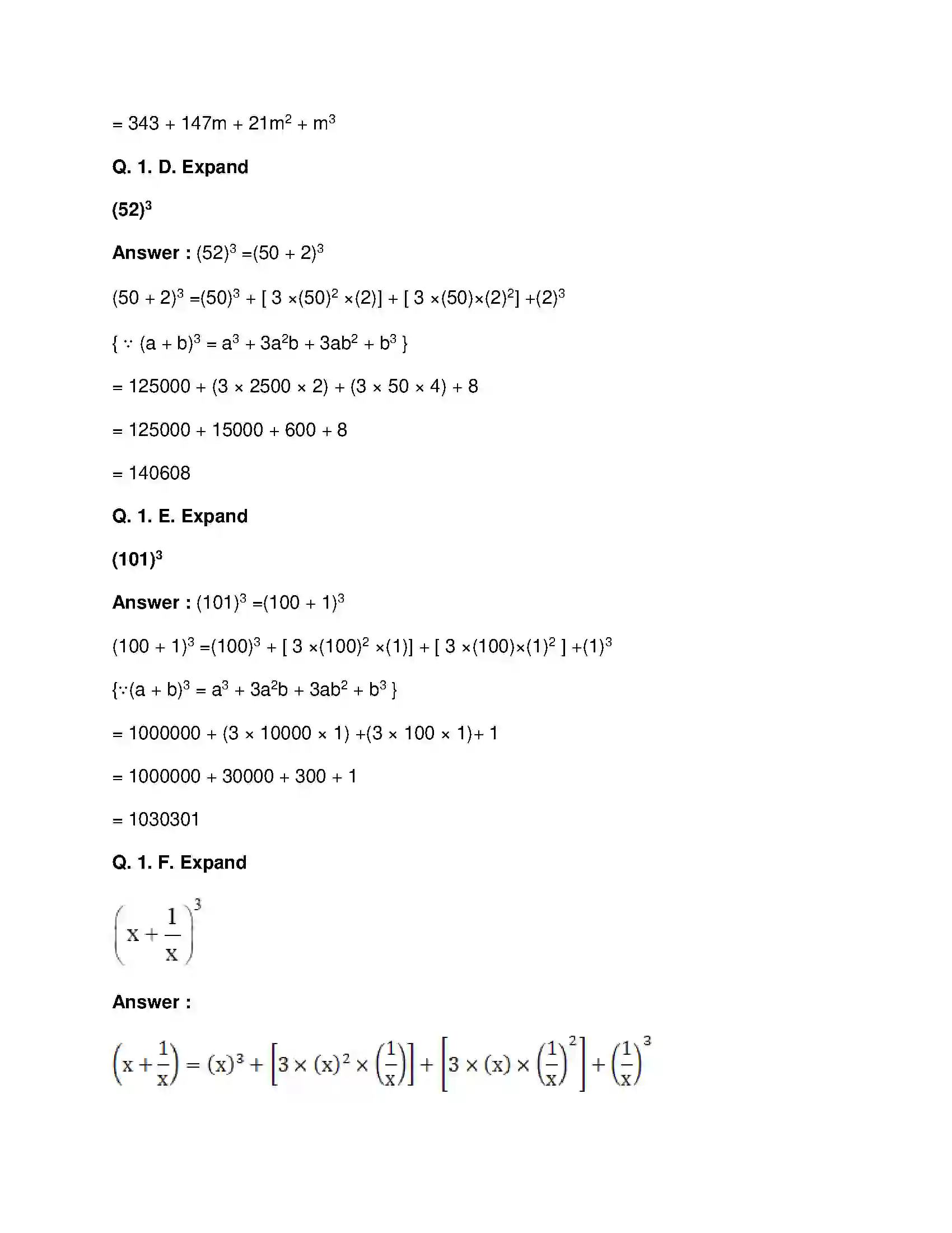 Maharashtra Board Class 8th Mathematics - English Medium Expansion Formulae Solution 5