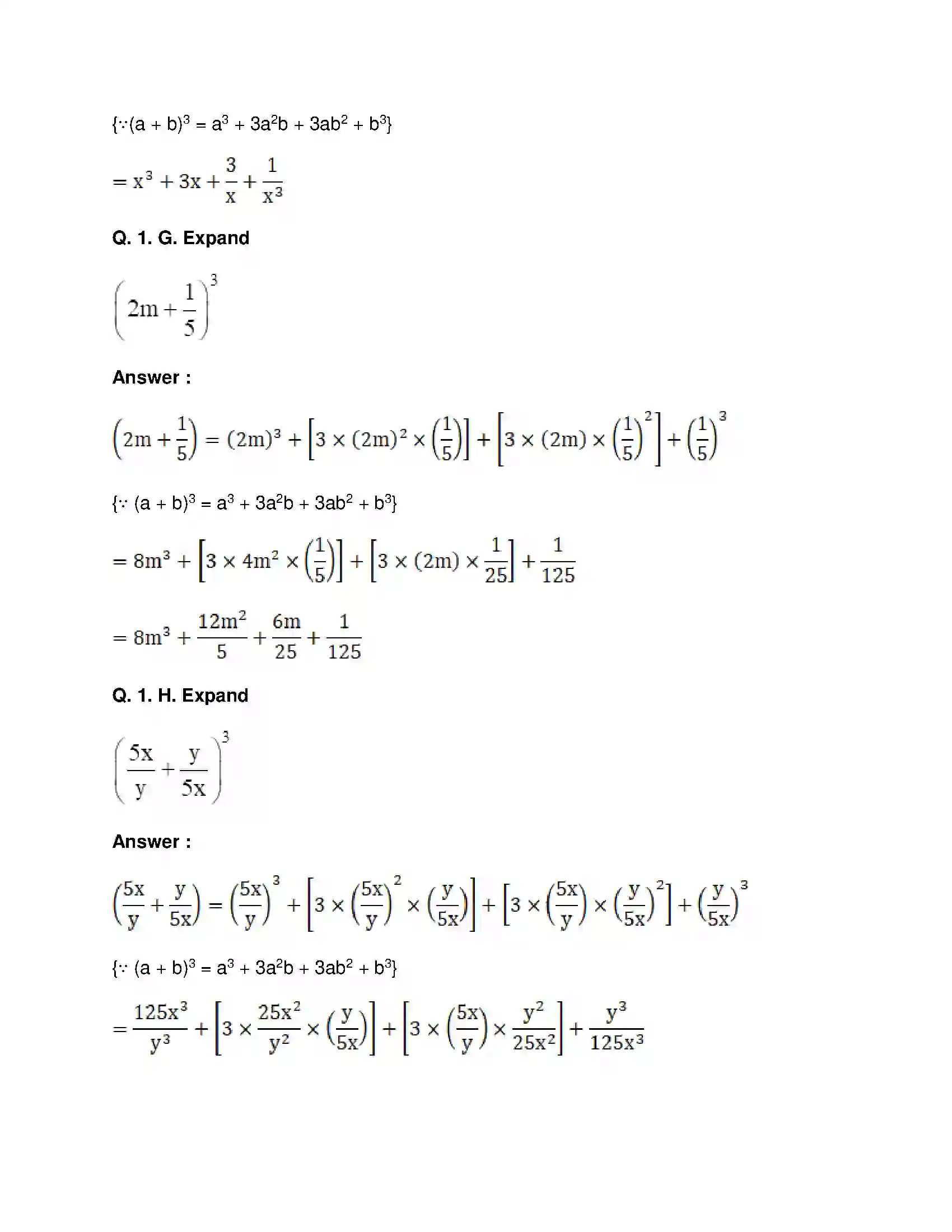 Maharashtra Board Class 8th Mathematics - English Medium Expansion Formulae Solution 6