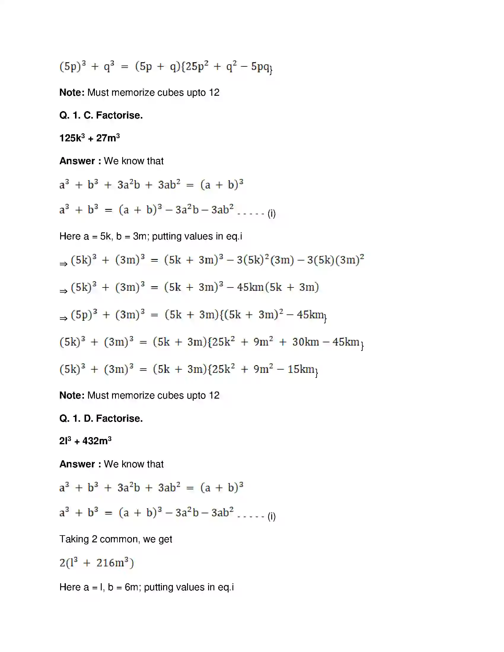 Maharashtra Board Class 8th Mathematics - English Medium Factorisation of Algebraic Expressions Solution 11