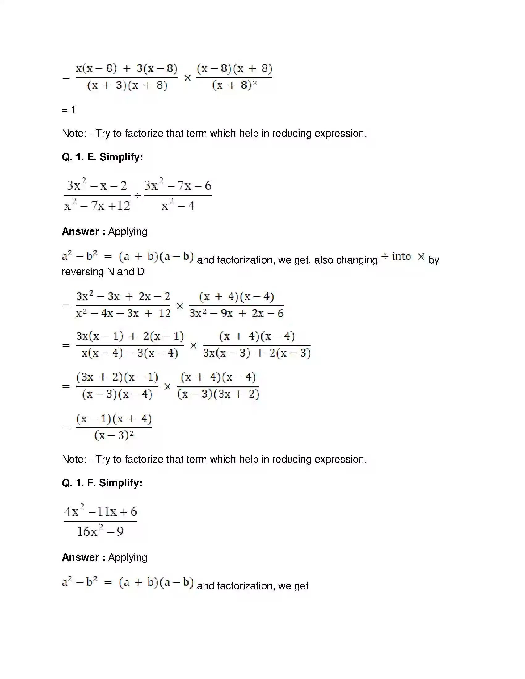 Maharashtra Board Class 8th Mathematics - English Medium Factorisation of Algebraic Expressions Solution 23
