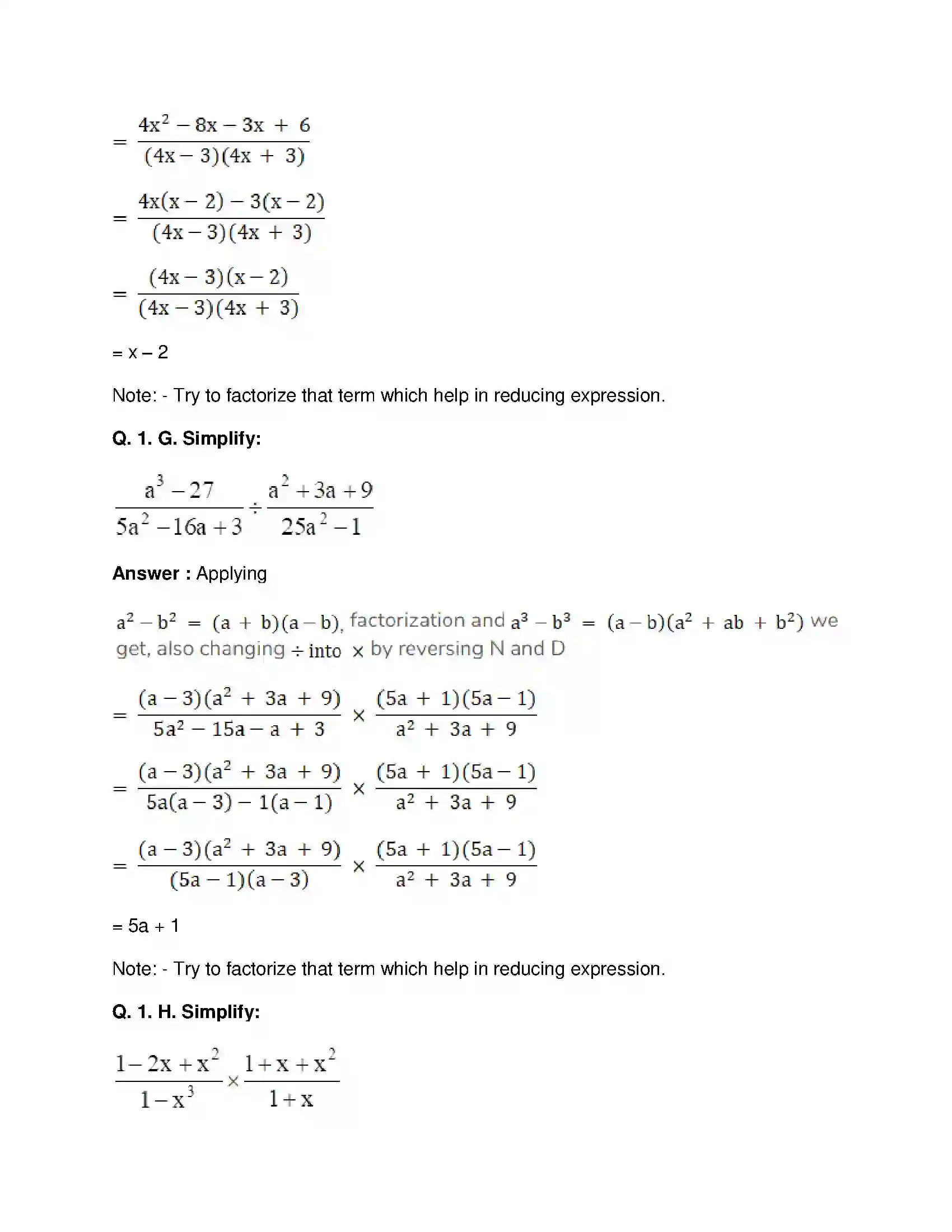 Maharashtra Board Class 8th Mathematics - English Medium Factorisation of Algebraic Expressions Solution 24