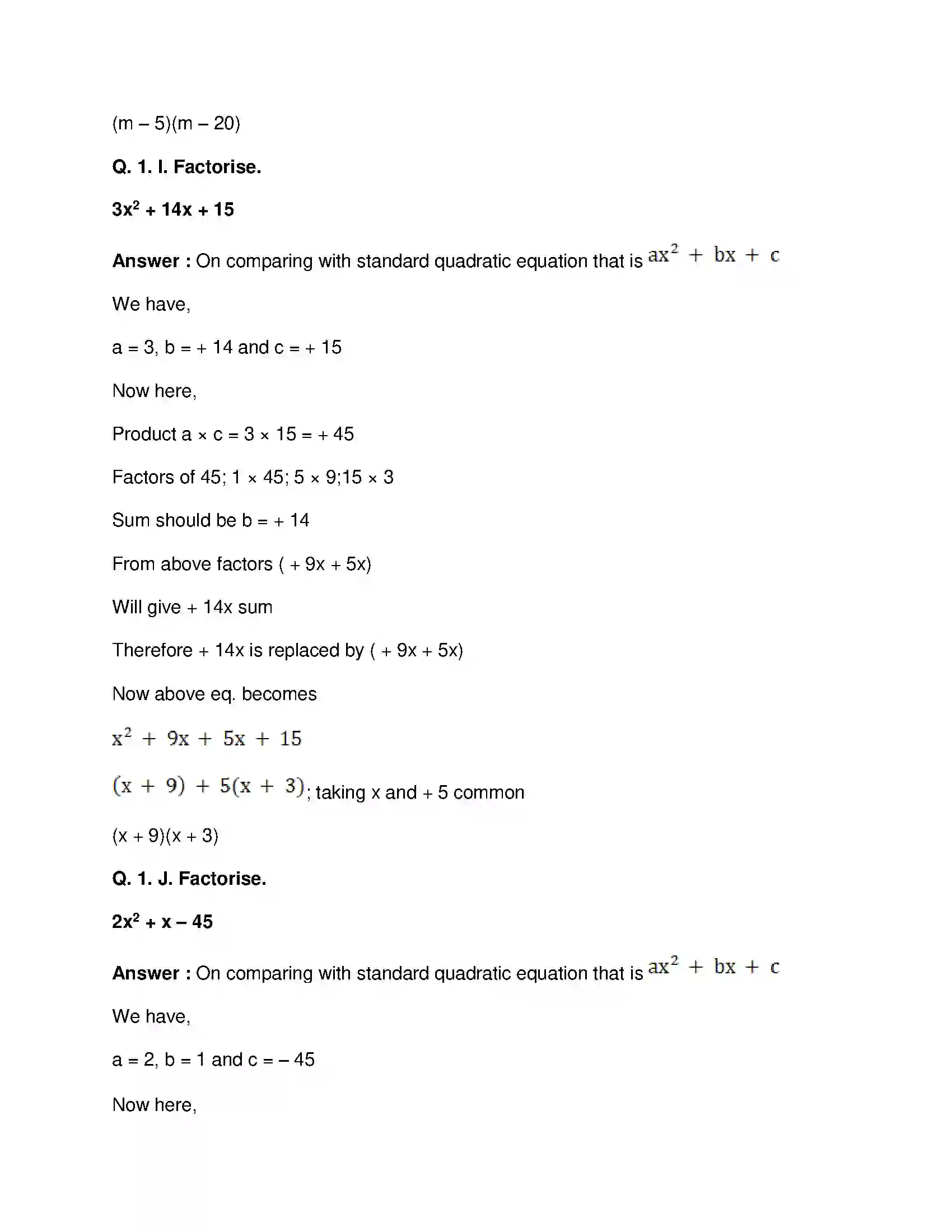 Maharashtra Board Class 8th Mathematics - English Medium Factorisation of Algebraic Expressions Solution 7