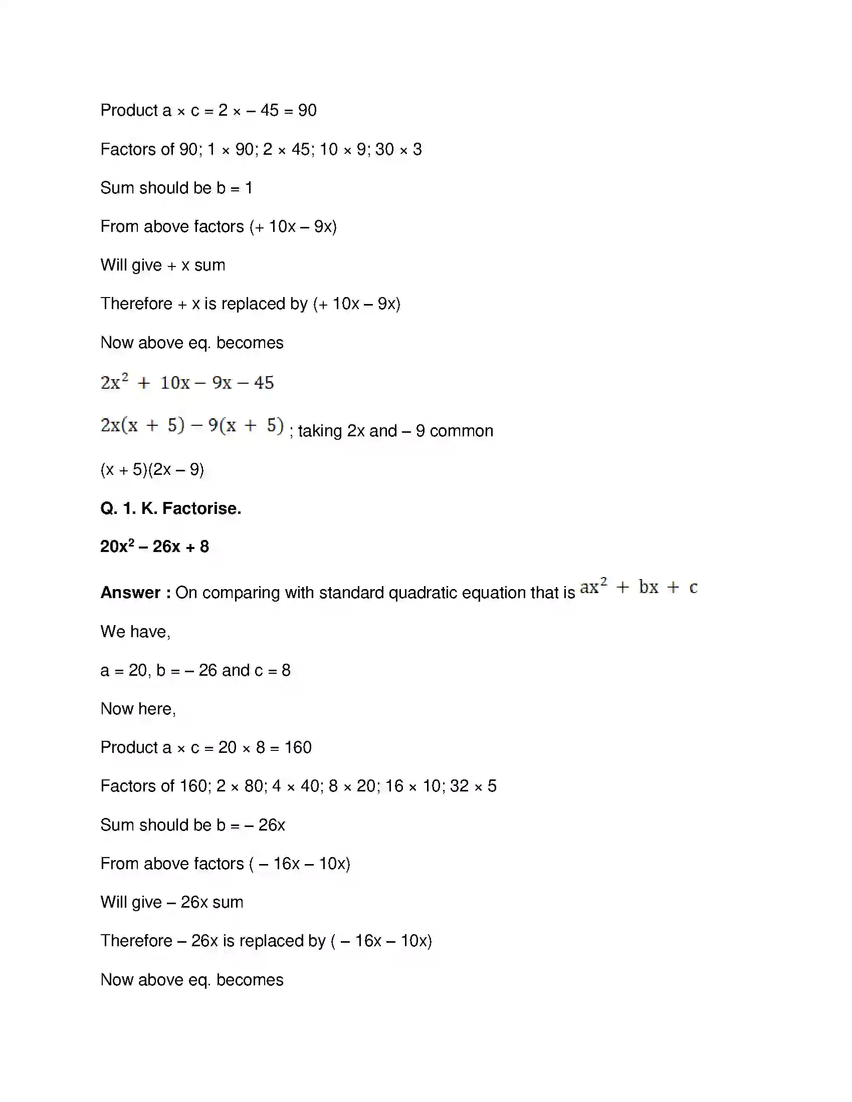 Maharashtra Board Class 8th Mathematics - English Medium Factorisation of Algebraic Expressions Solution 8