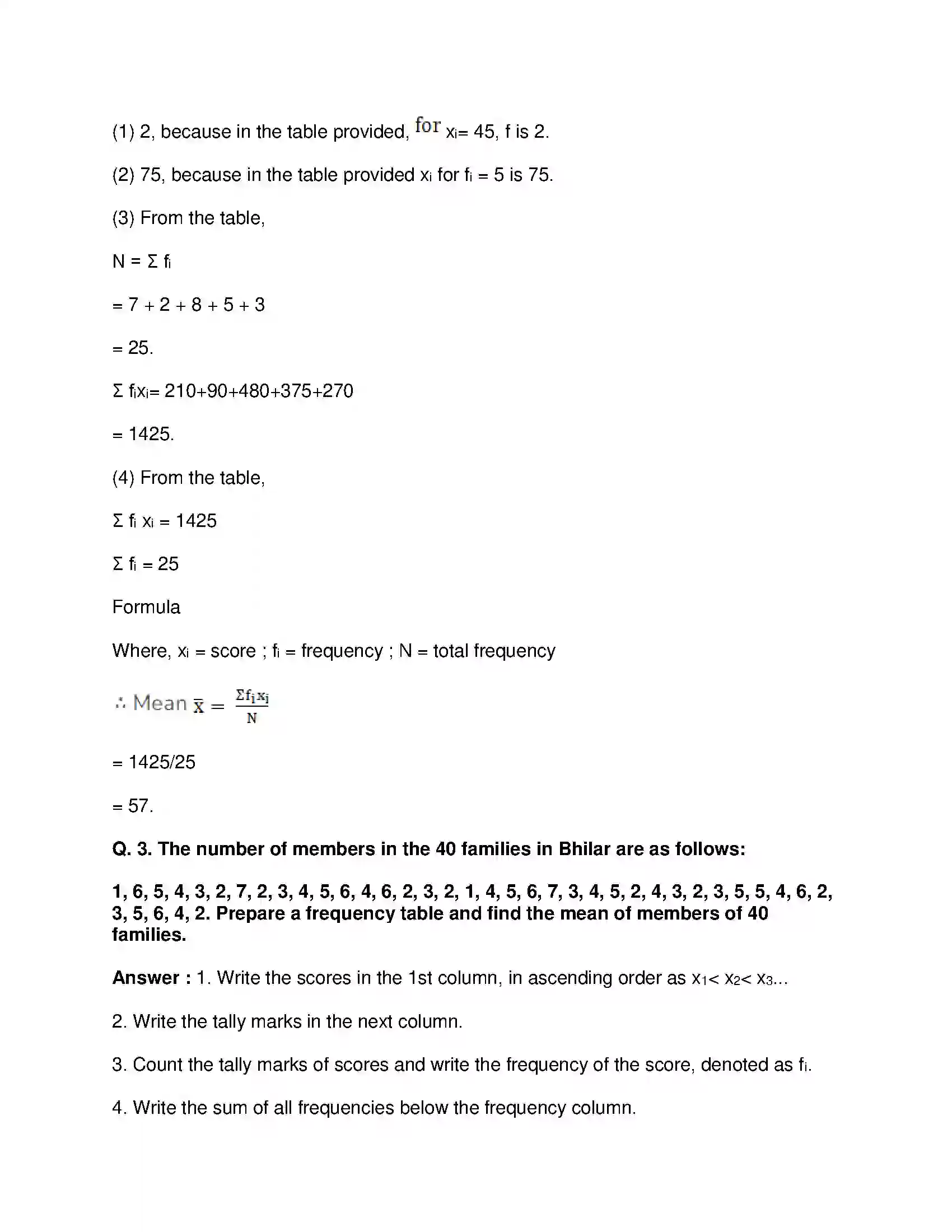 Maharashtra Board Class 8th Mathematics - English Medium Statistics Solution 3