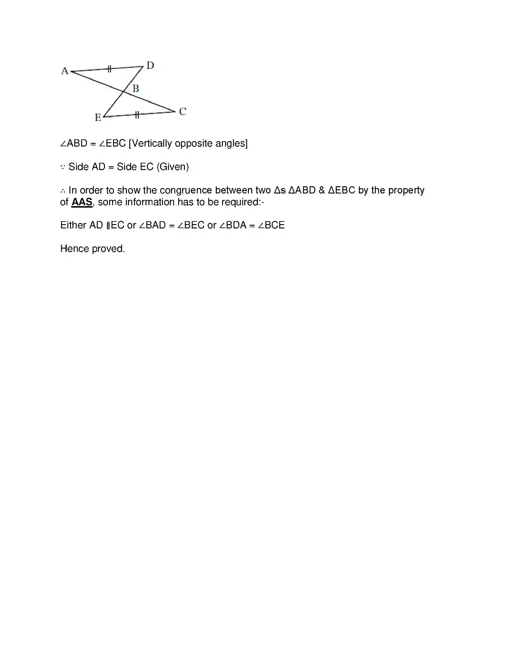 Maharashtra Board Class 8th Mathematics - English Medium Congruence of Triangles Solution 6