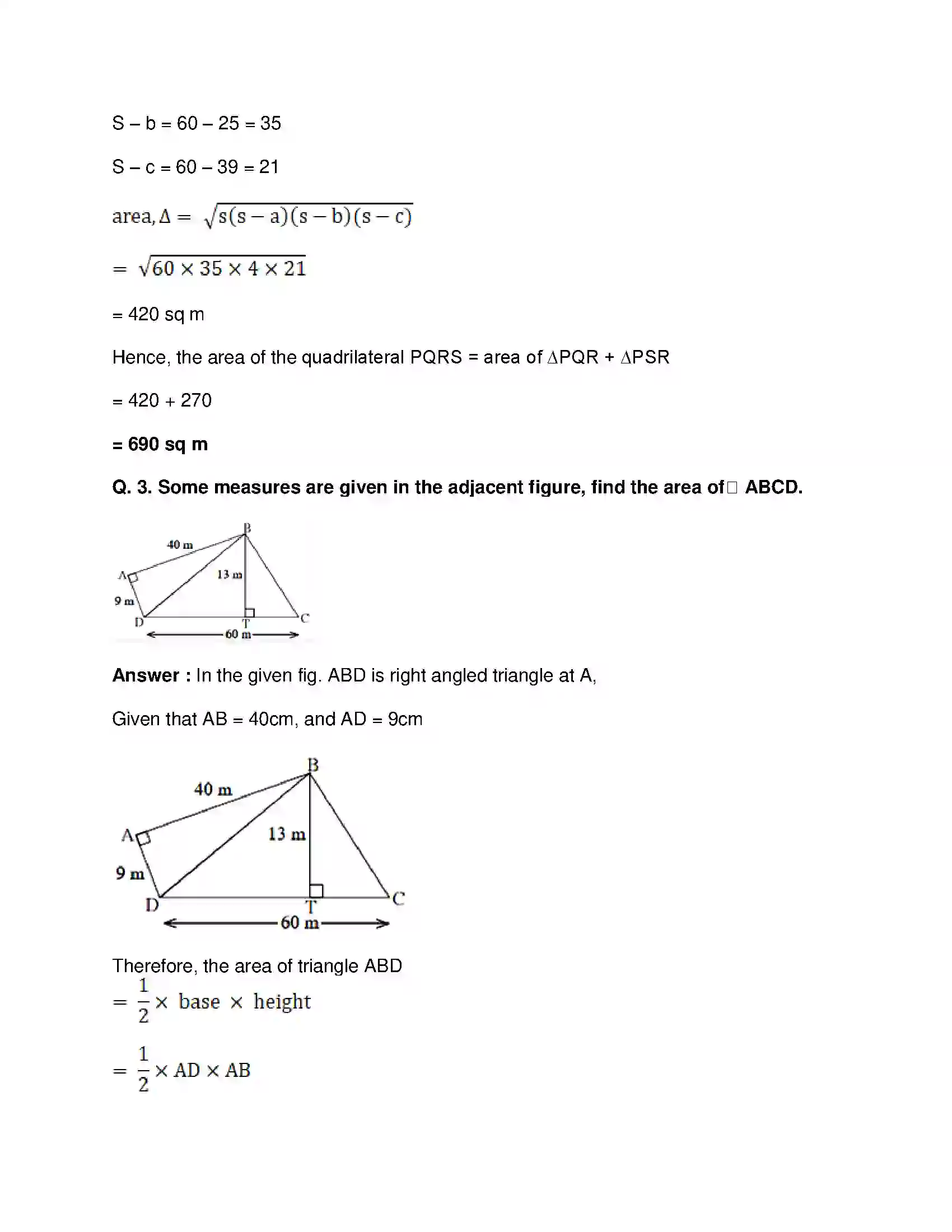 Maharashtra Board Class 8th Mathematics - English Medium Area Solution 10