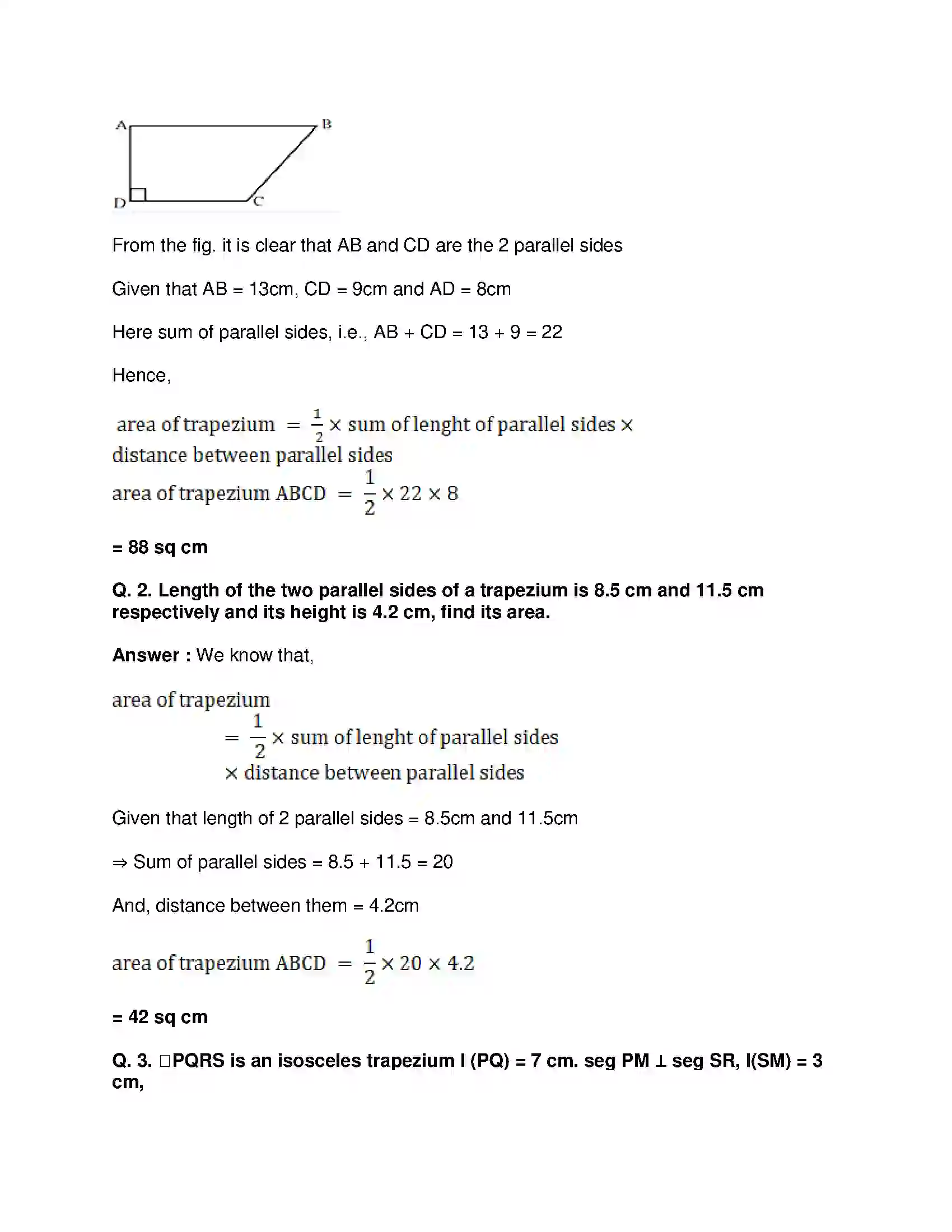 Maharashtra Board Class 8th Mathematics - English Medium Area Solution 6