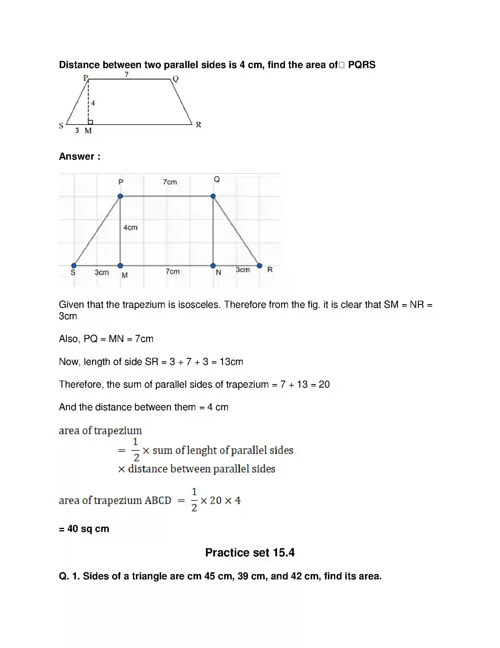 Maharashtra Board Class 8th Mathematics - English Medium Area Solution 7