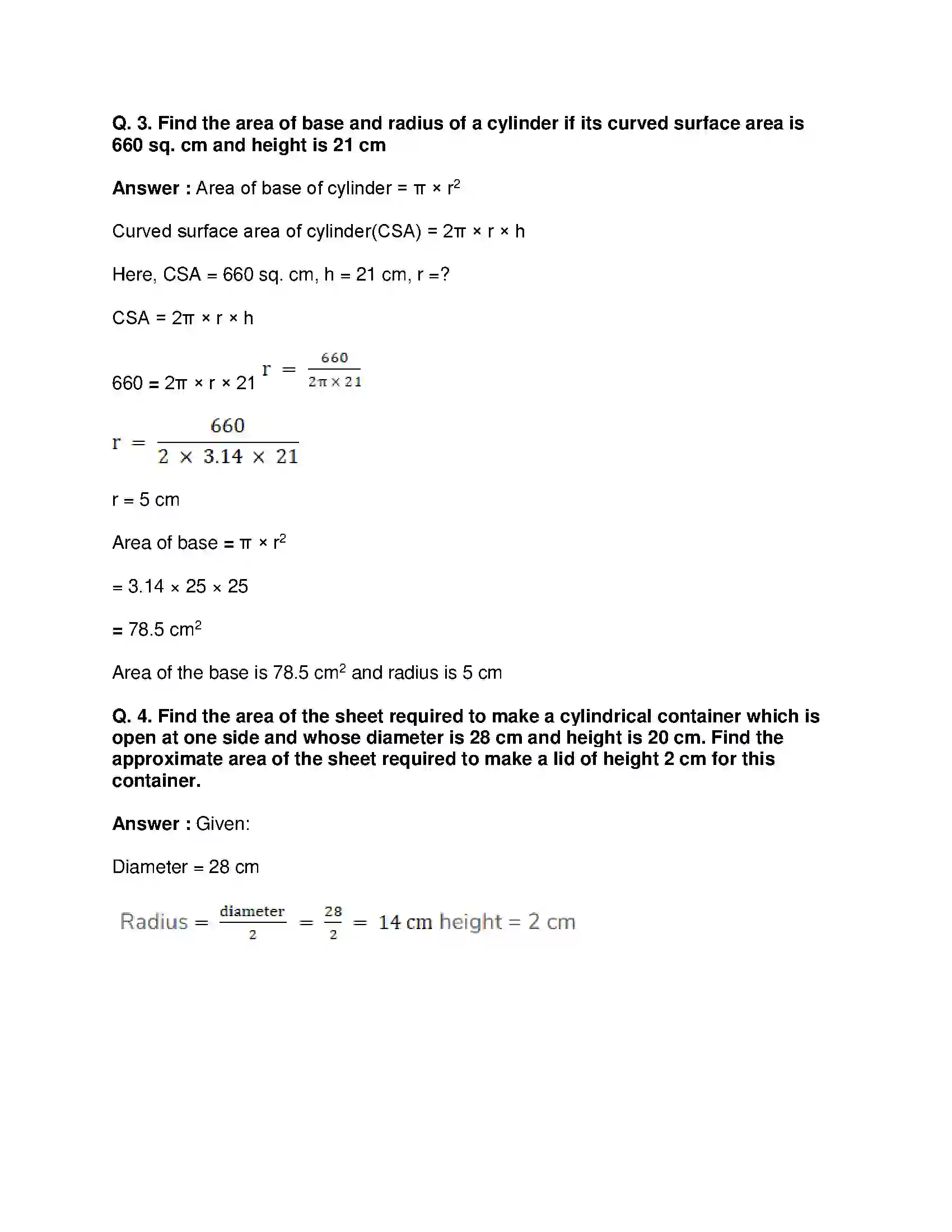 Maharashtra Board Class 8th Mathematics - English Medium Surface Area and Volume Solution 6