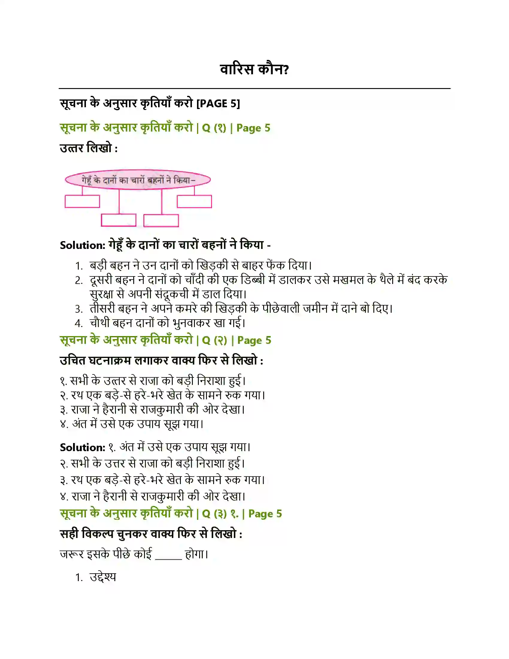 Maharashtra Board Class 8th Sulabhbharati 1.2 वारिस कौन Solution 1