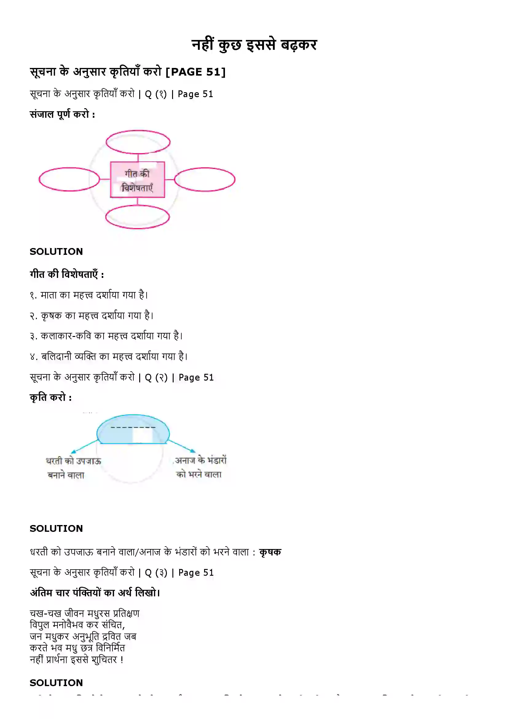 Maharashtra Board Class 8th Sulabhbharati नहीं कुछ इससे बढ़कर Solution 1