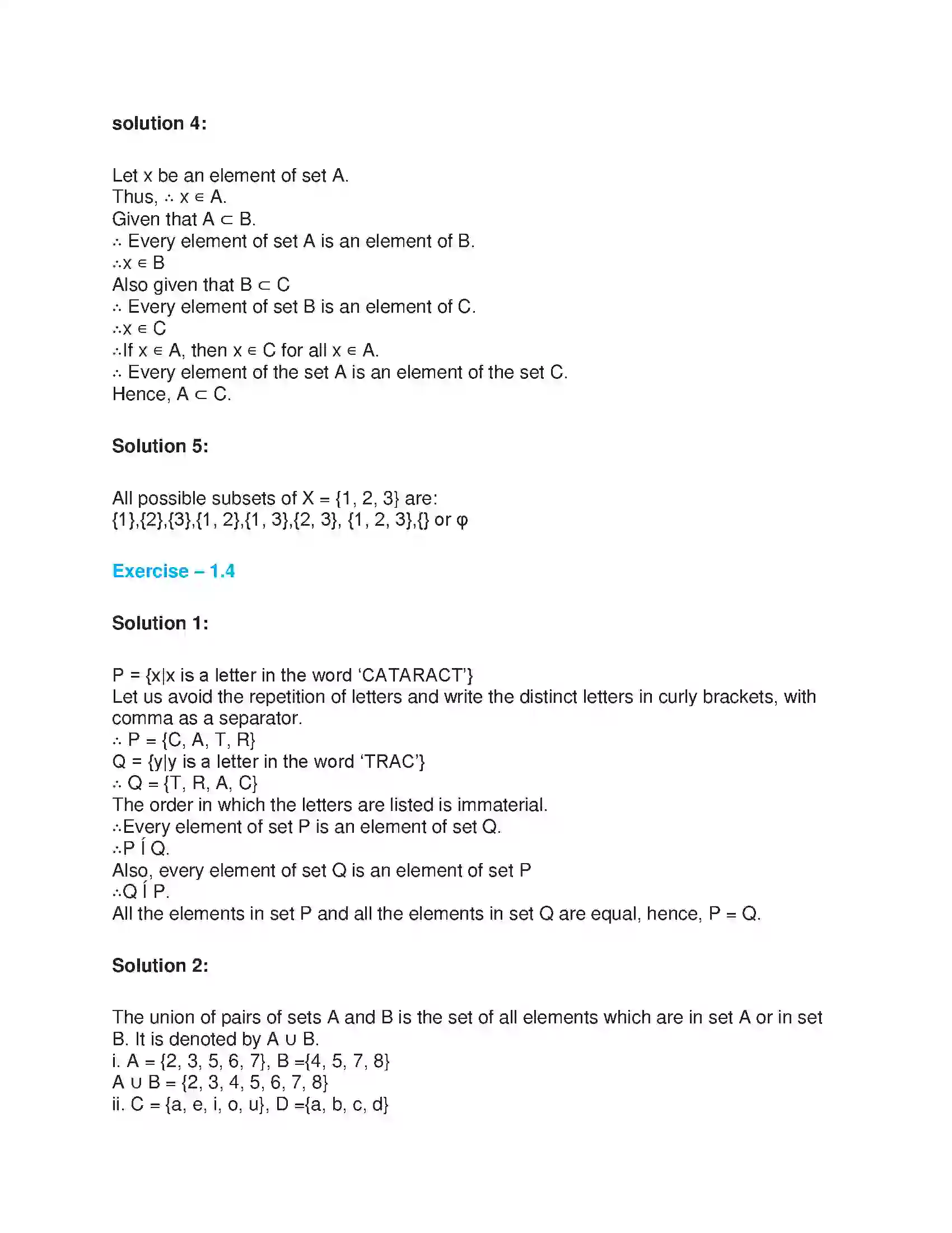 Maharashtra Board Class 9th Algebra Sets Solution 7