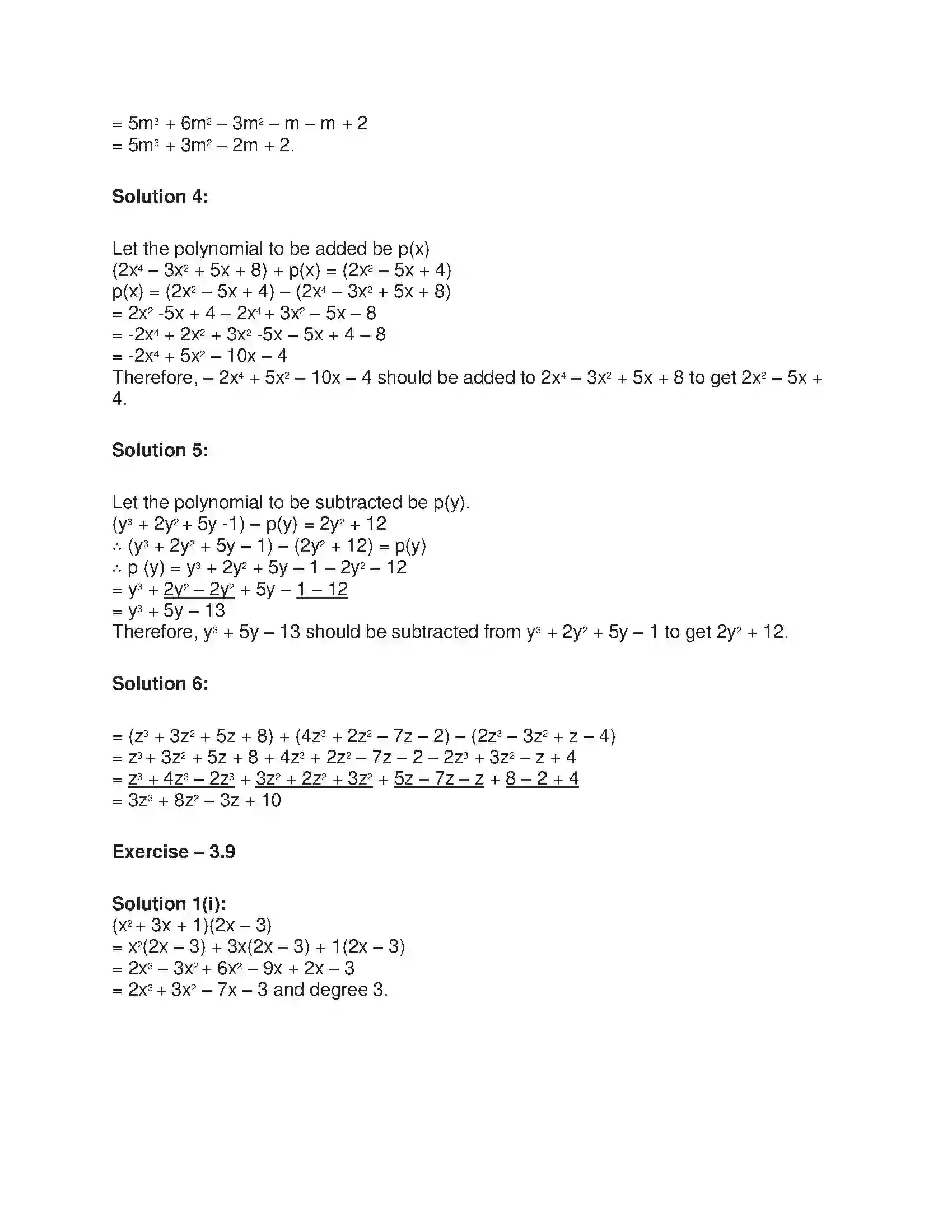 Maharashtra Board Class 9th Algebra Algebraic Expressions Solution 19