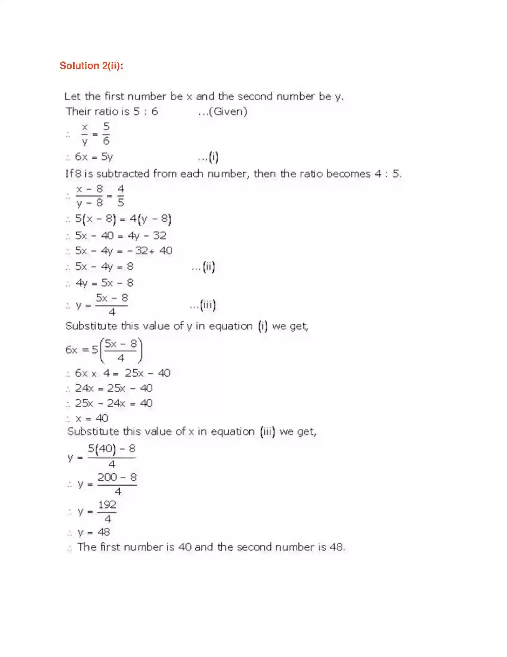 Maharashtra Board Class 9th Algebra Linear Equations in Two Variables Solution 18