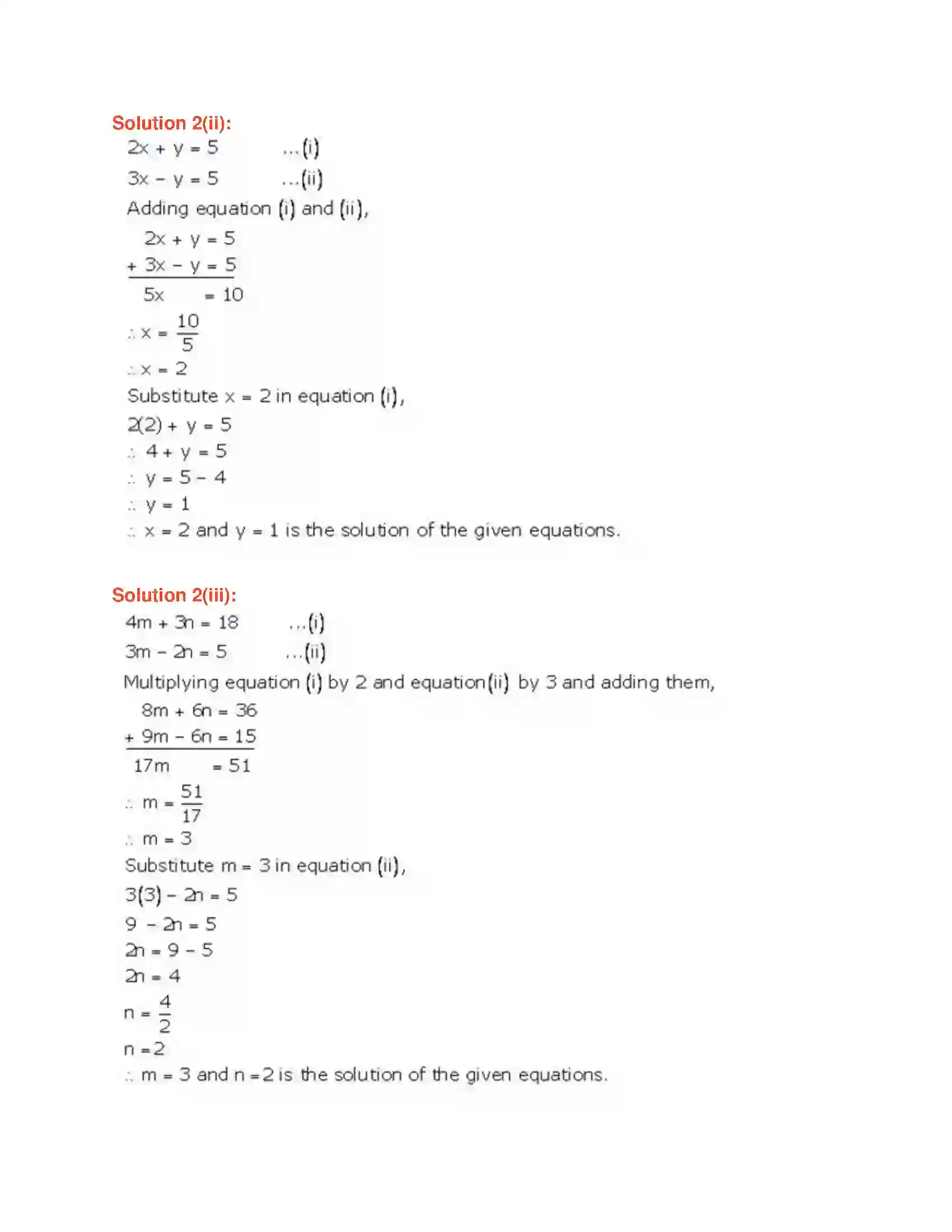 Maharashtra Board Class 9th Algebra Linear Equations in Two Variables Solution 2