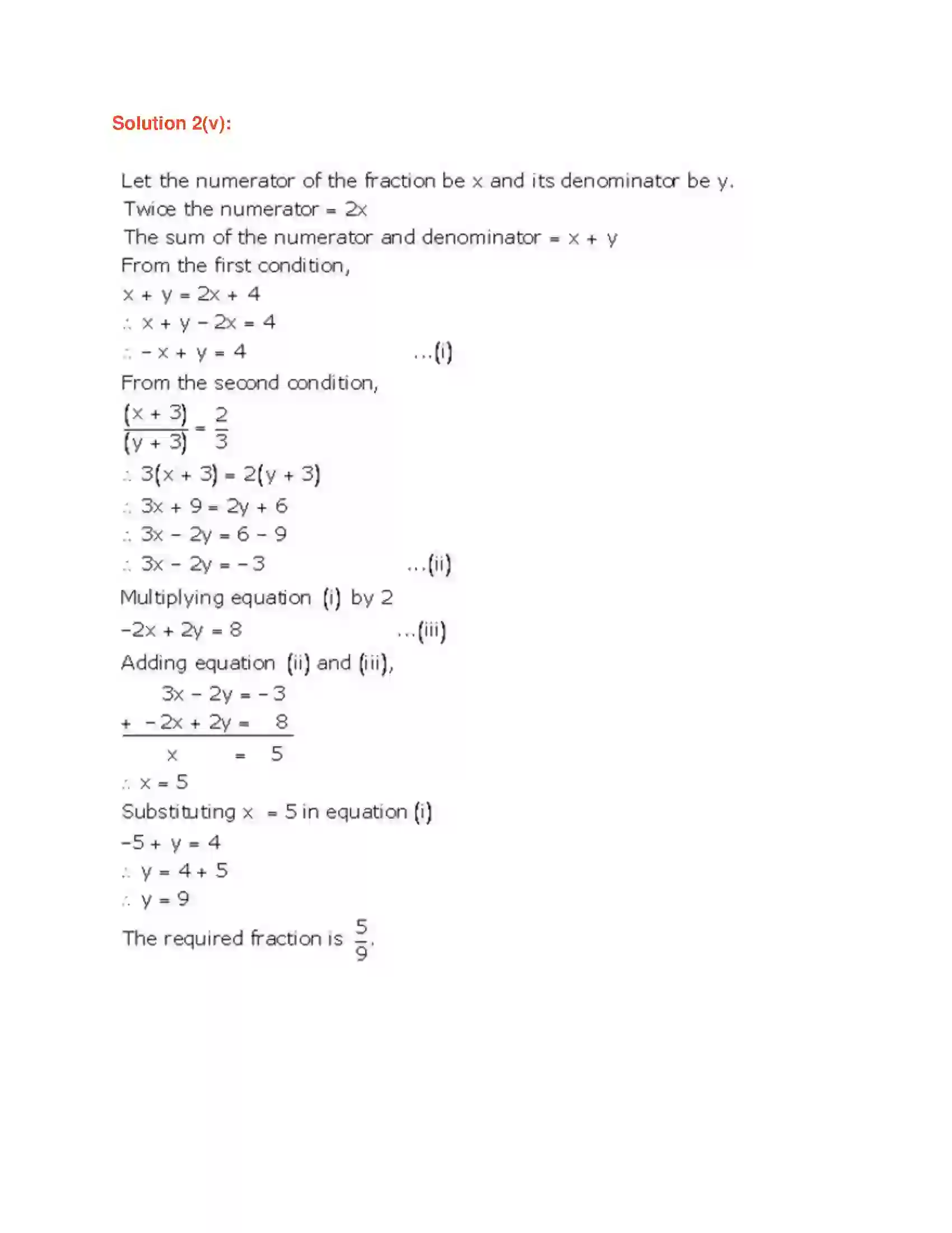 Maharashtra Board Class 9th Algebra Linear Equations in Two Variables Solution 21