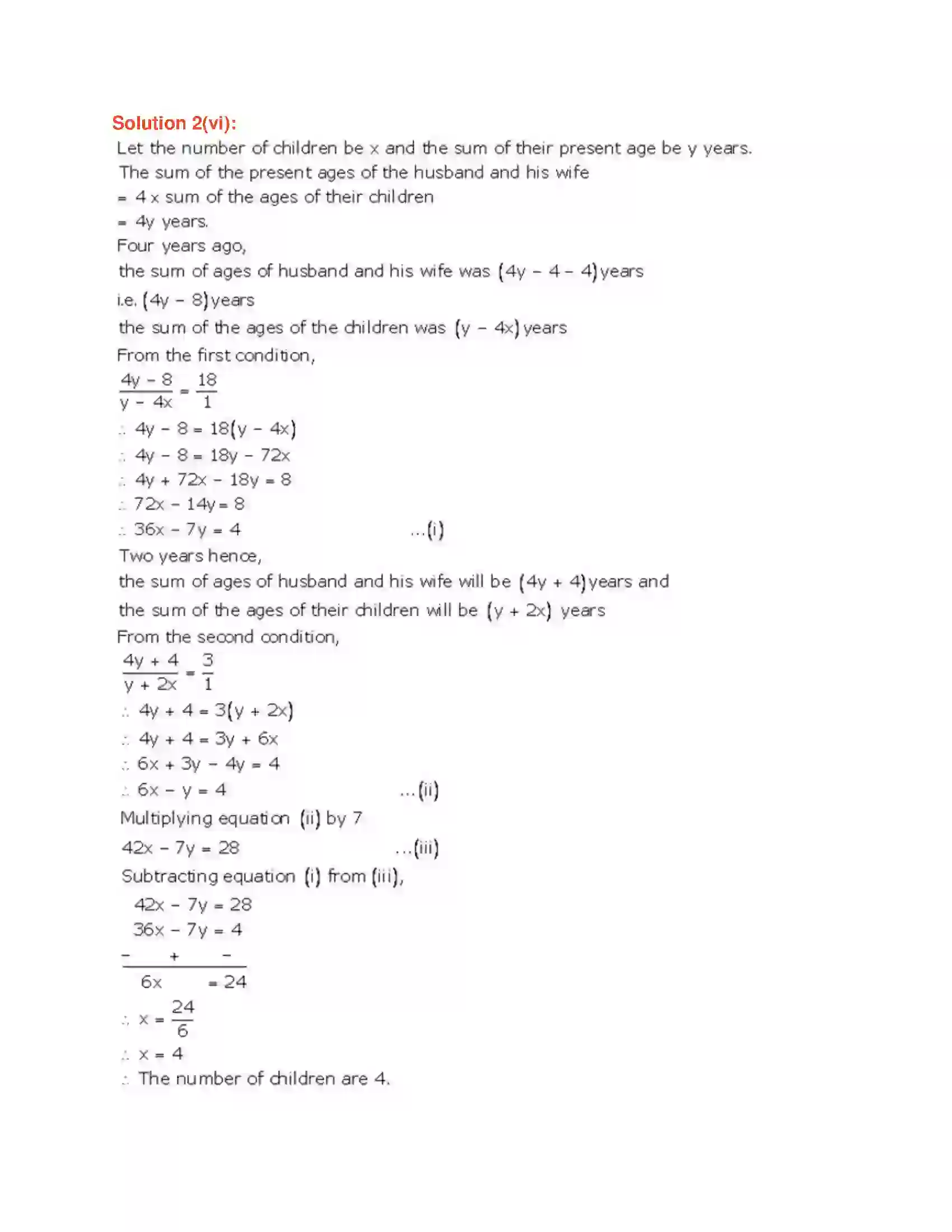 Maharashtra Board Class 9th Algebra Linear Equations in Two Variables Solution 22