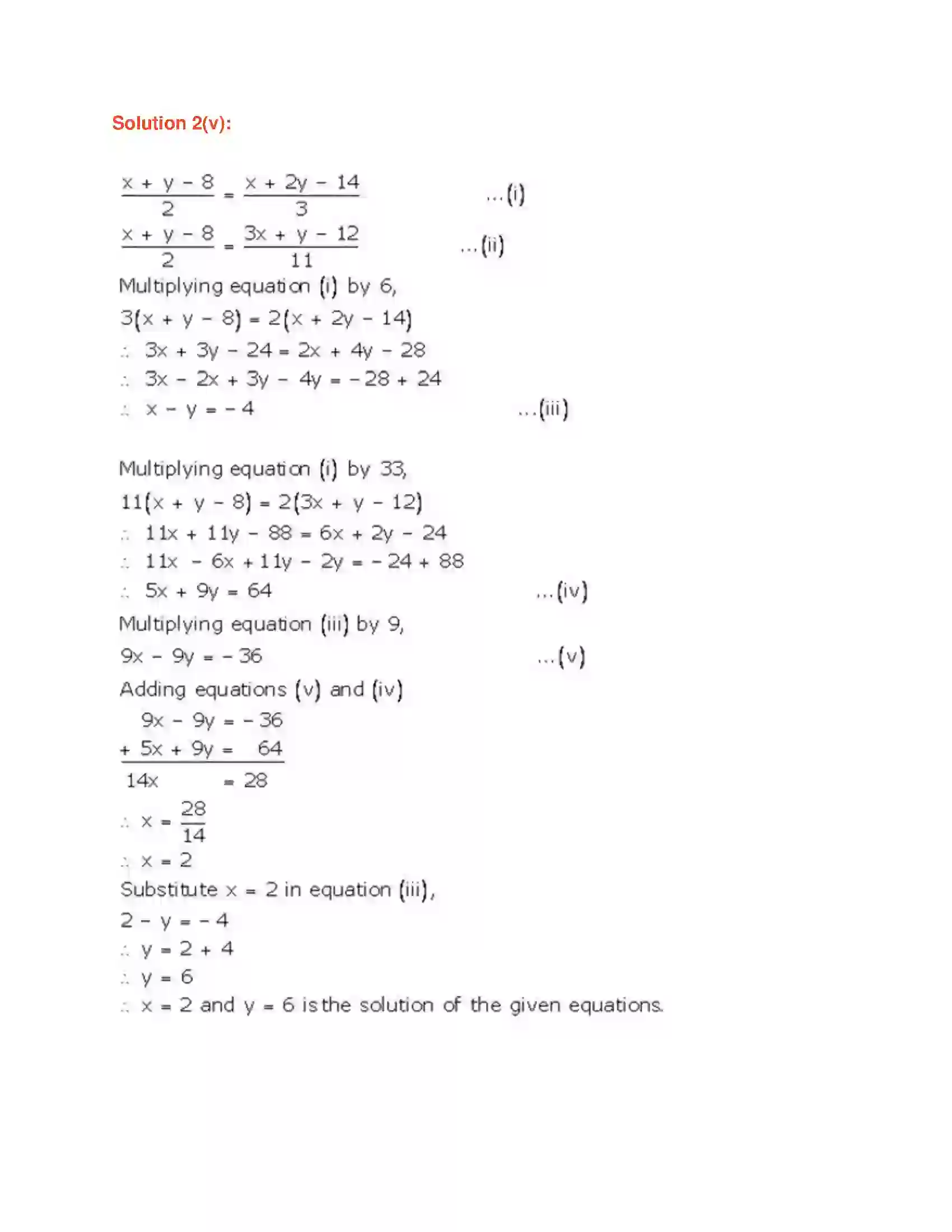 Maharashtra Board Class 9th Algebra Linear Equations in Two Variables Solution 4