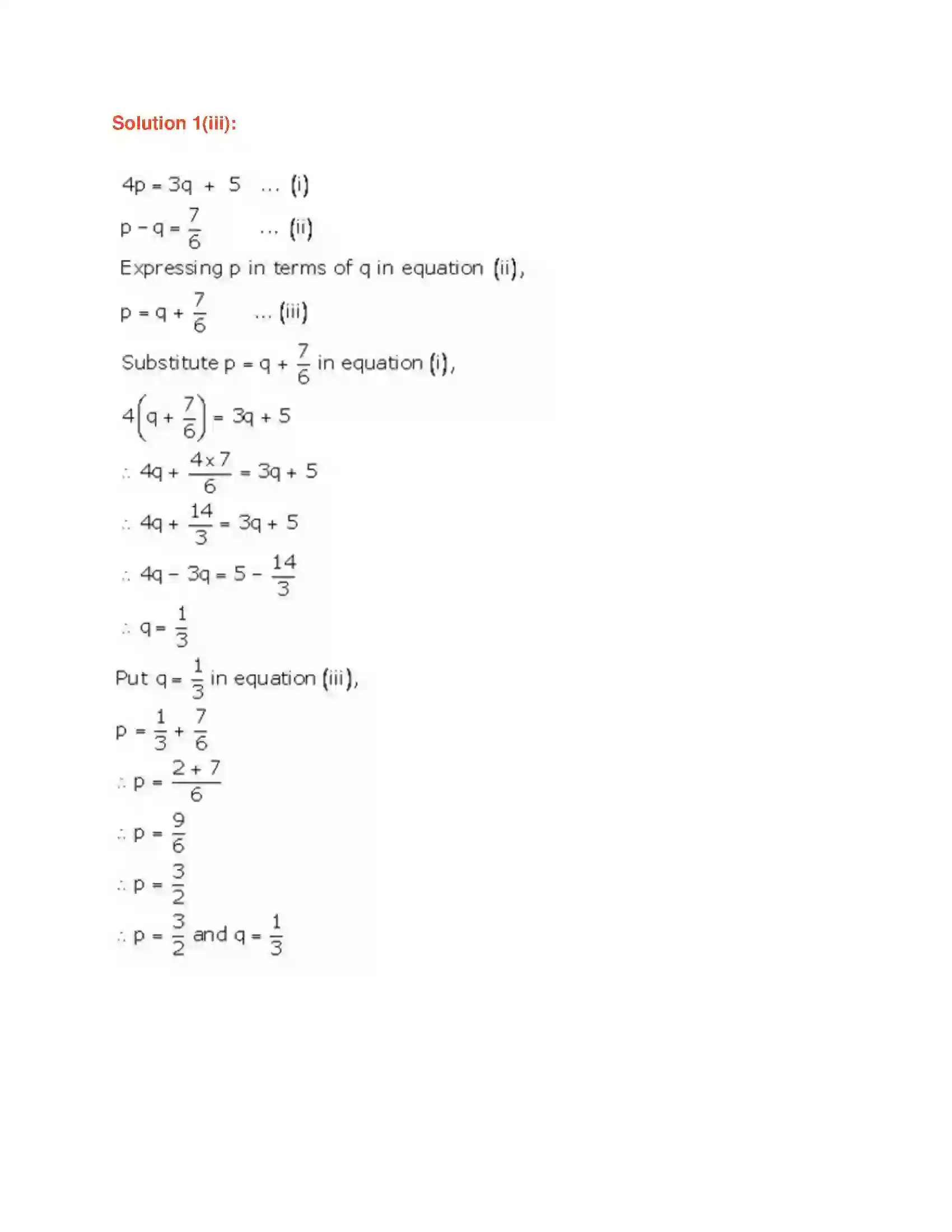 Maharashtra Board Class 9th Algebra Linear Equations in Two Variables Solution 6